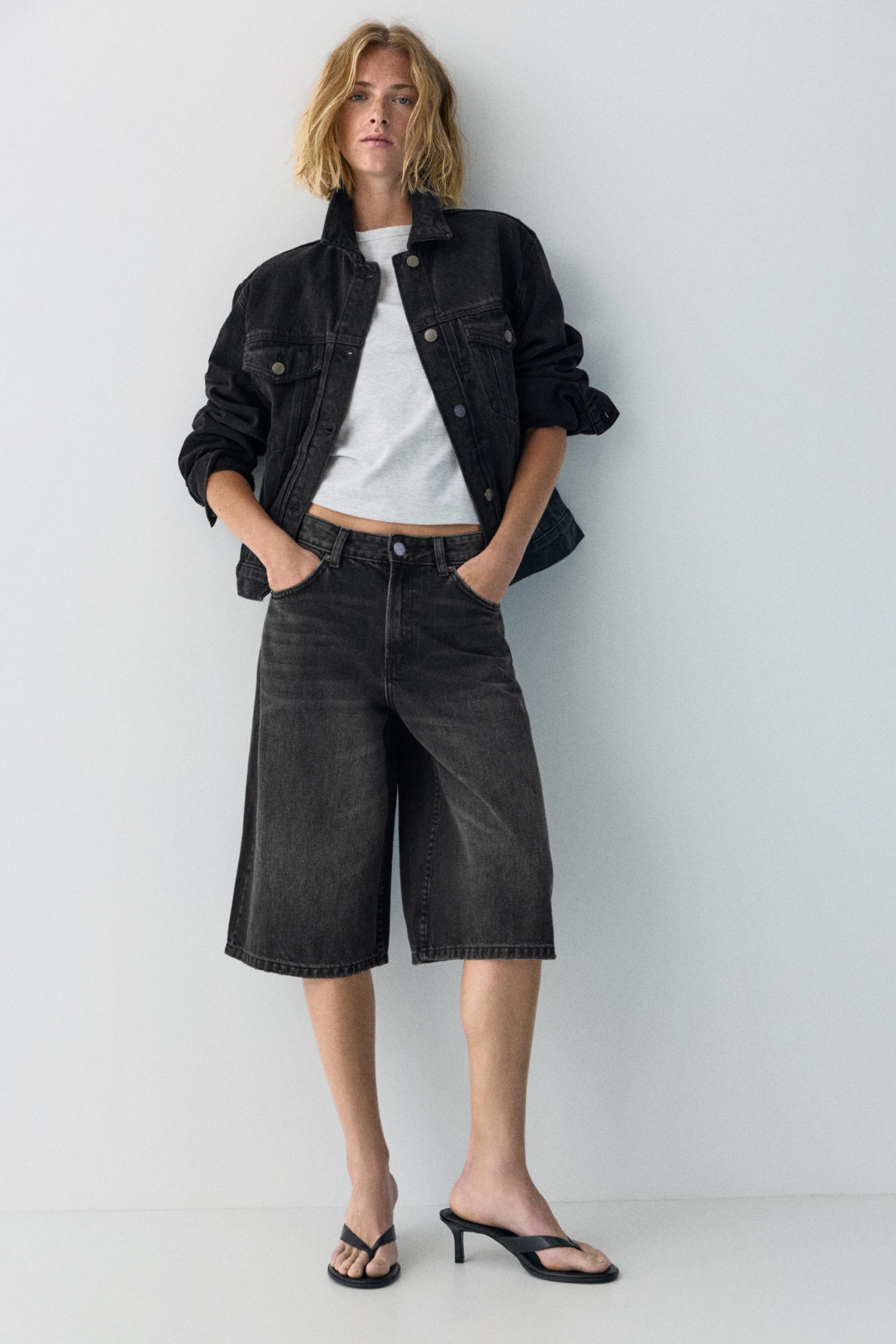 Düşük bel denim şort - Görsel 76