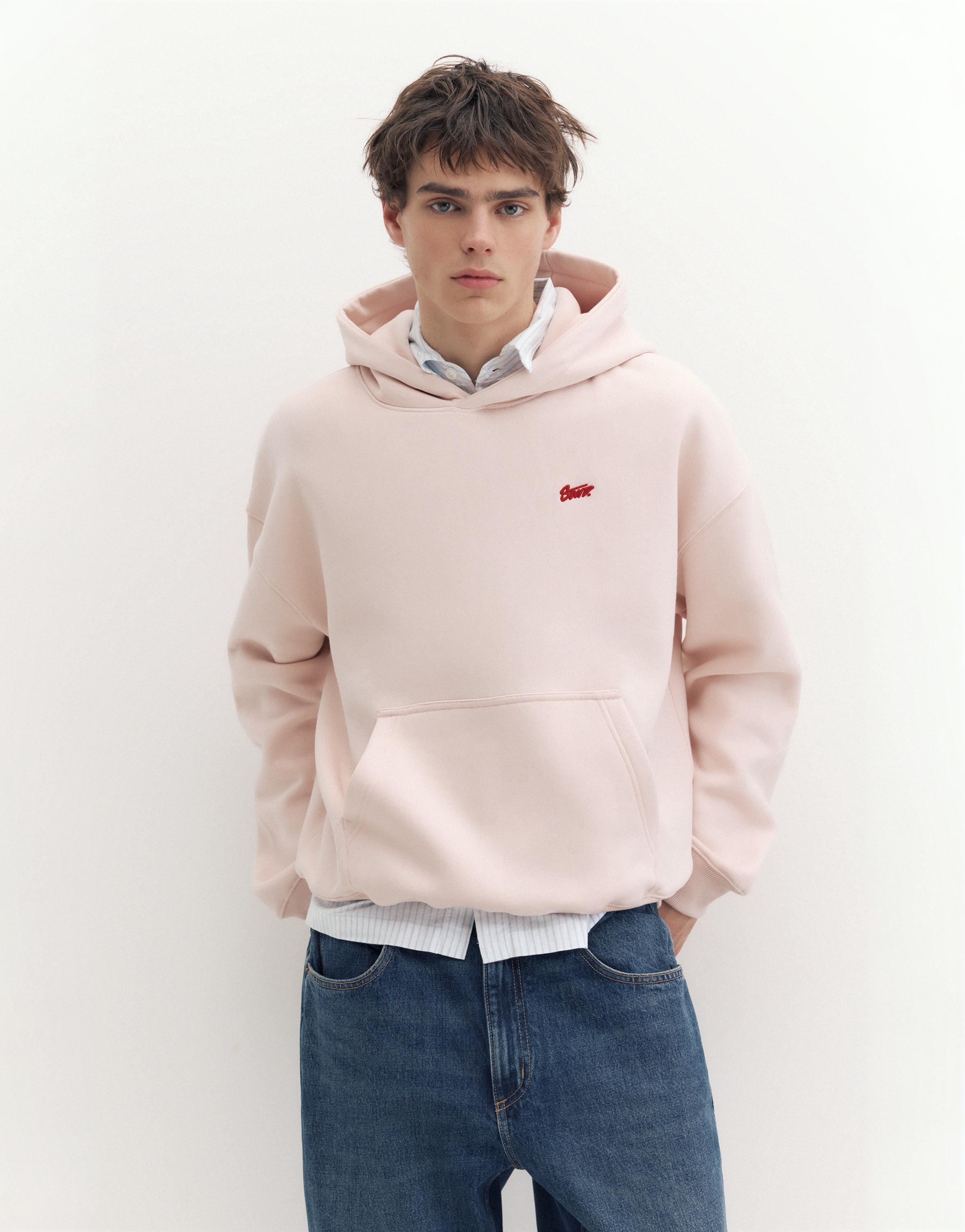 STWD logo boxy hoodie — Pink
