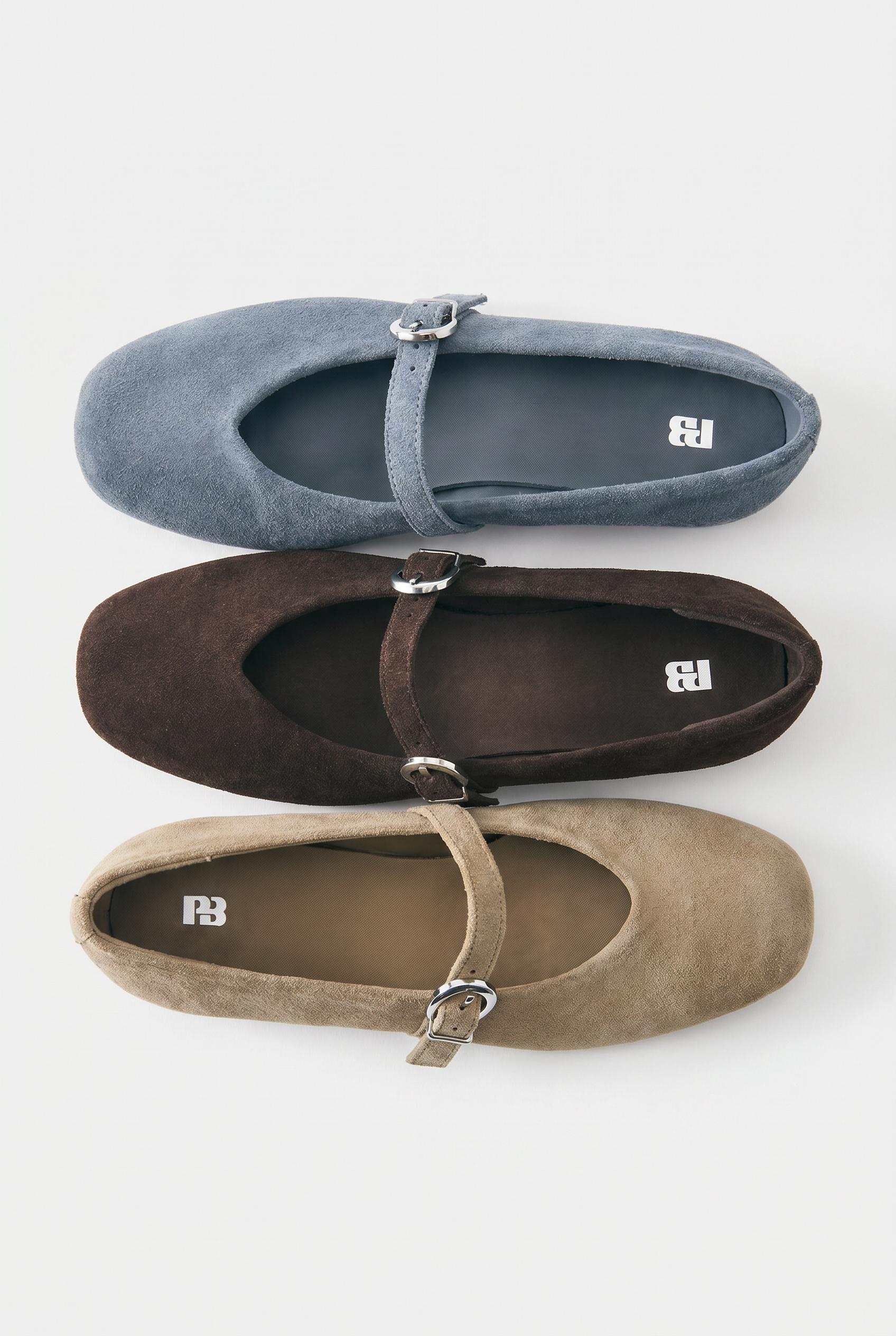 Leather ballerinas — Blue