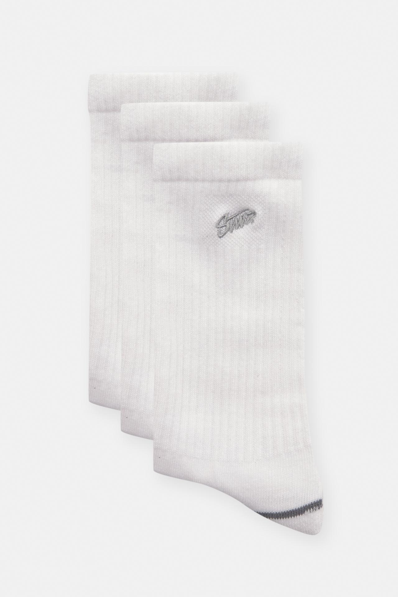 Pack of 3 pairs of sports socks — White