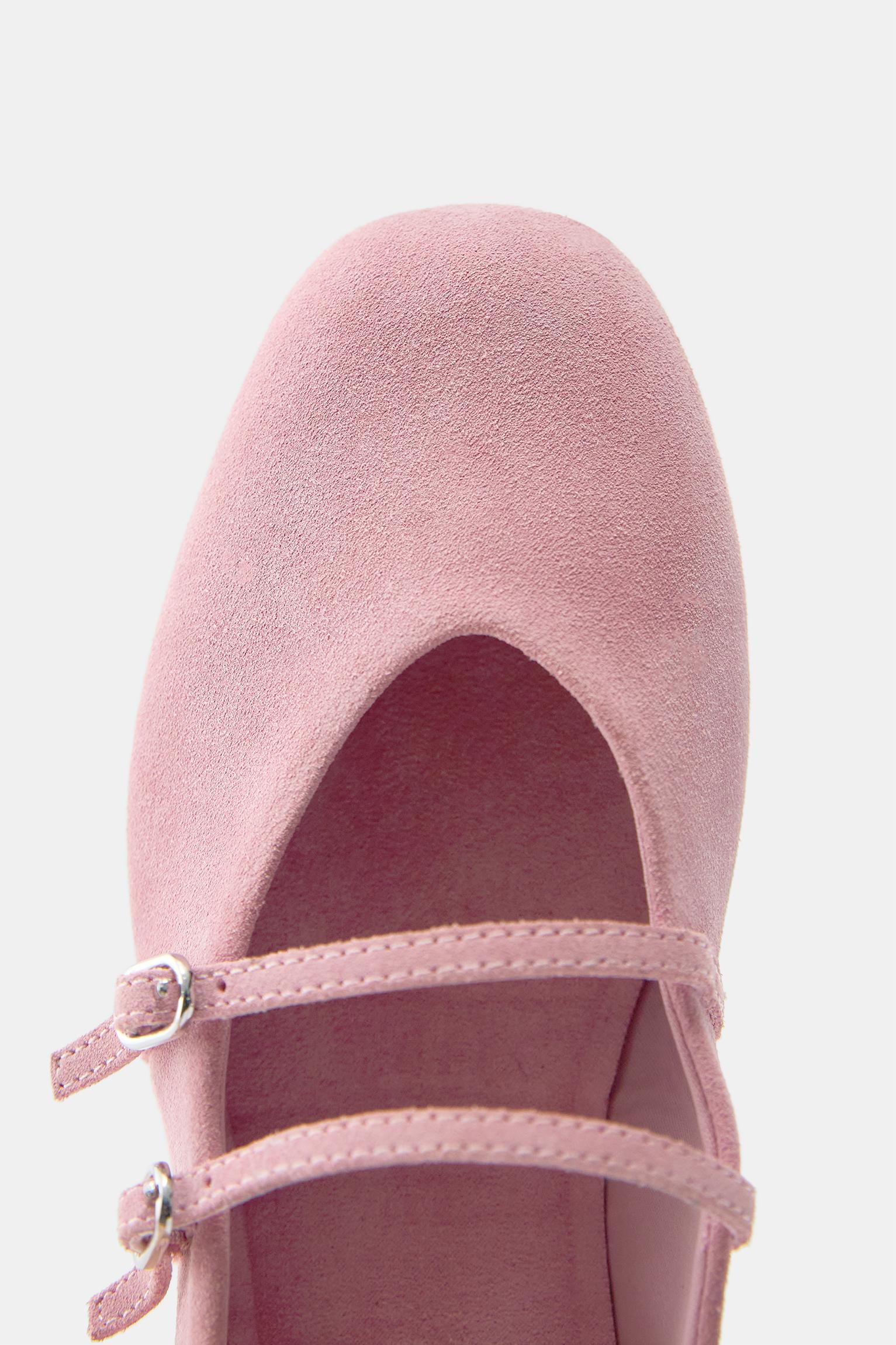 Leather strap ballerinas — Pink