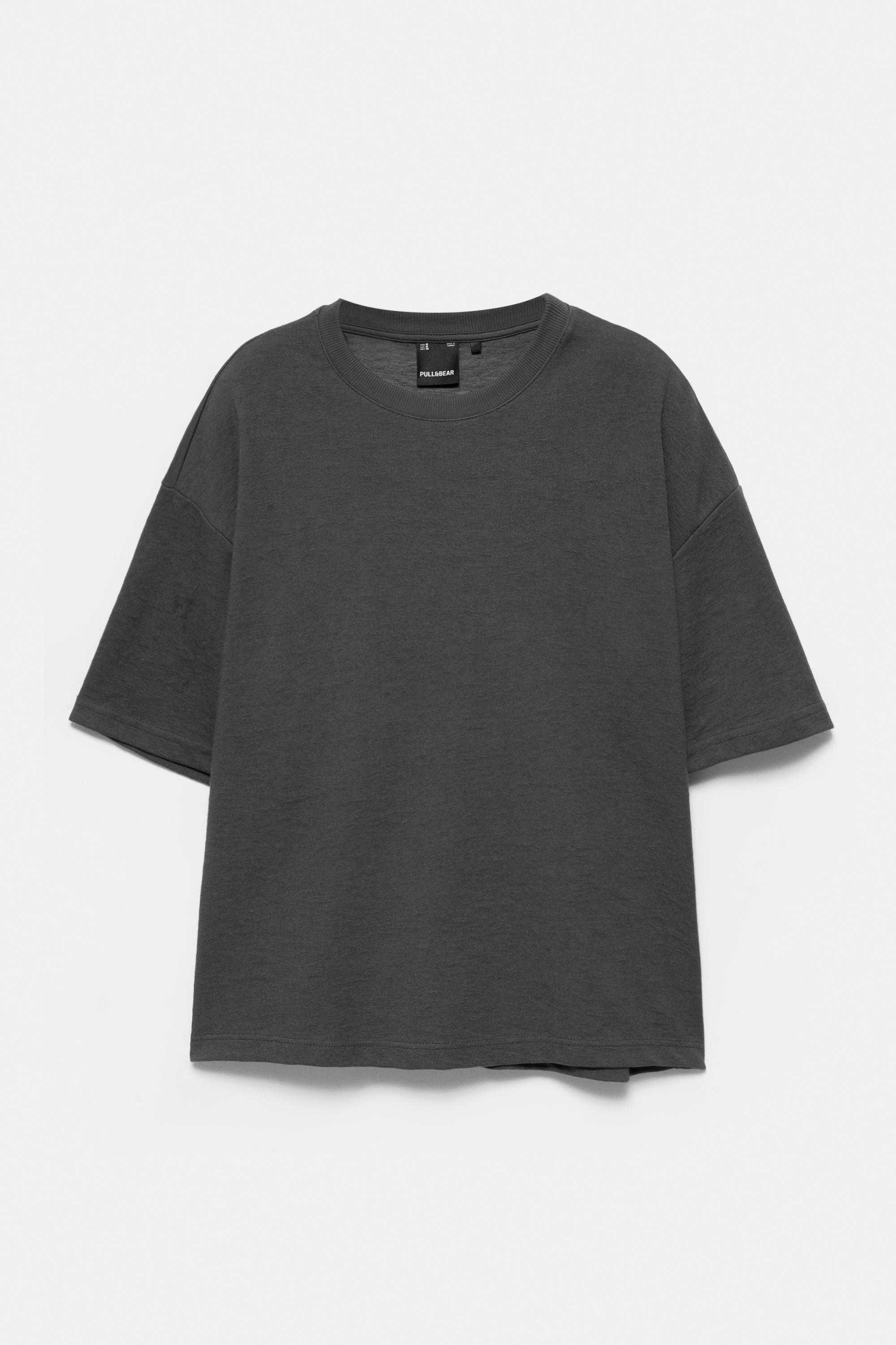 Textured relaxed fit T-shirt — Anthracite grey
