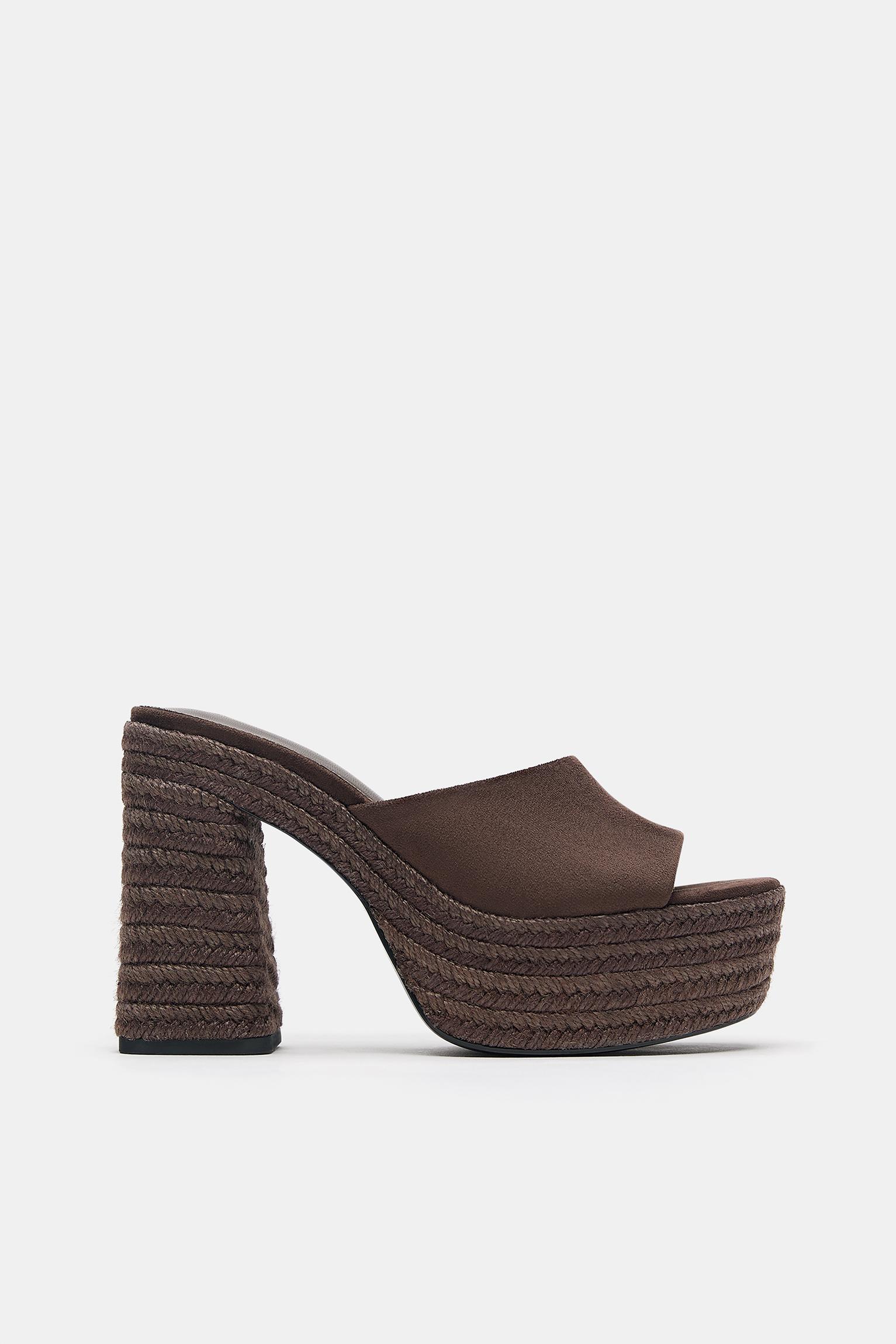 Jute platform clogs — Brown