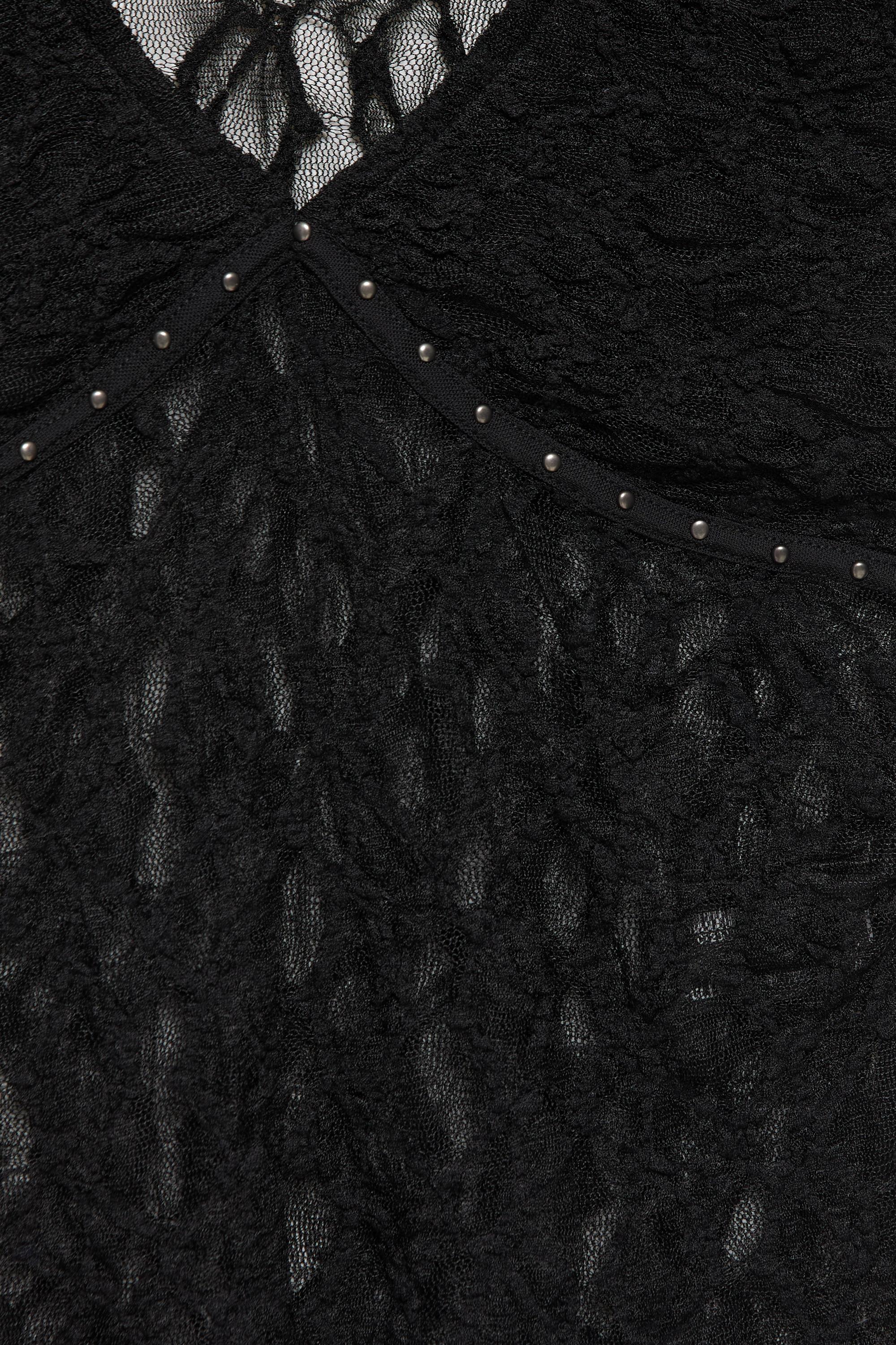 Studded lace T-shirt — Black