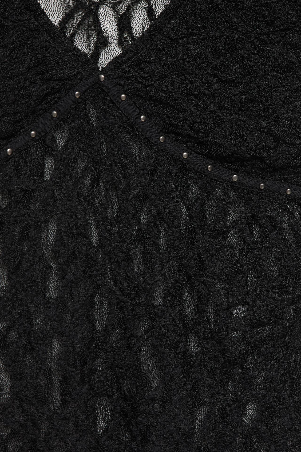 Studded lace T-shirt — Black