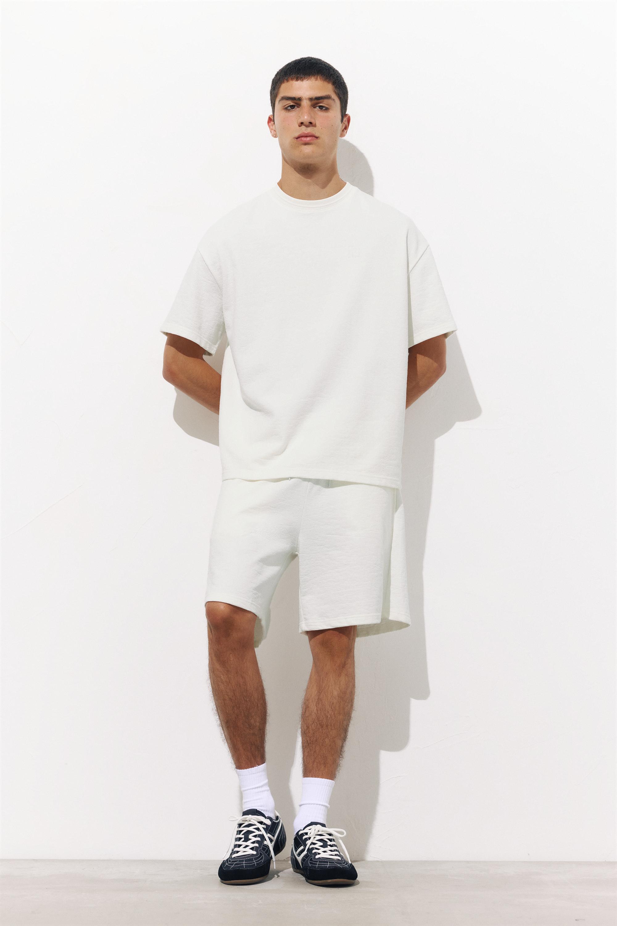 Kumaş dokulu jogger bermuda - Görsel 8