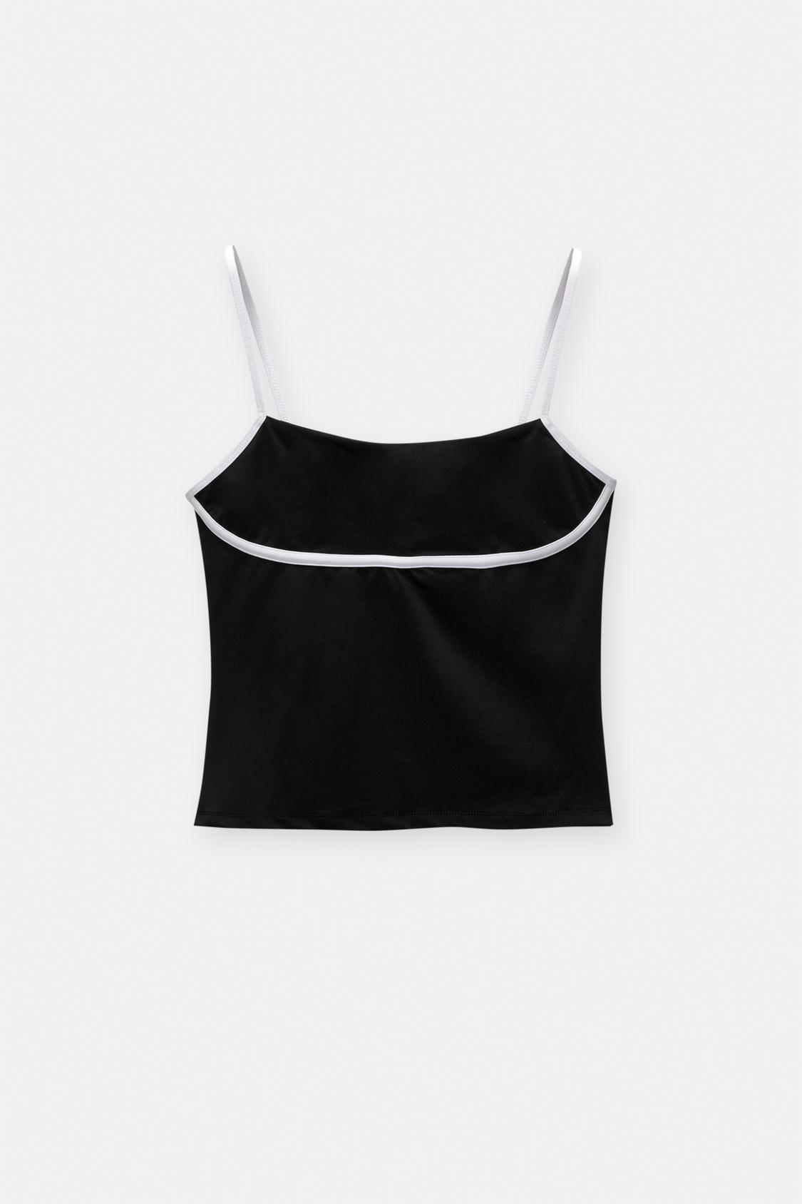 Strappy top with contrast trims - pull&bear