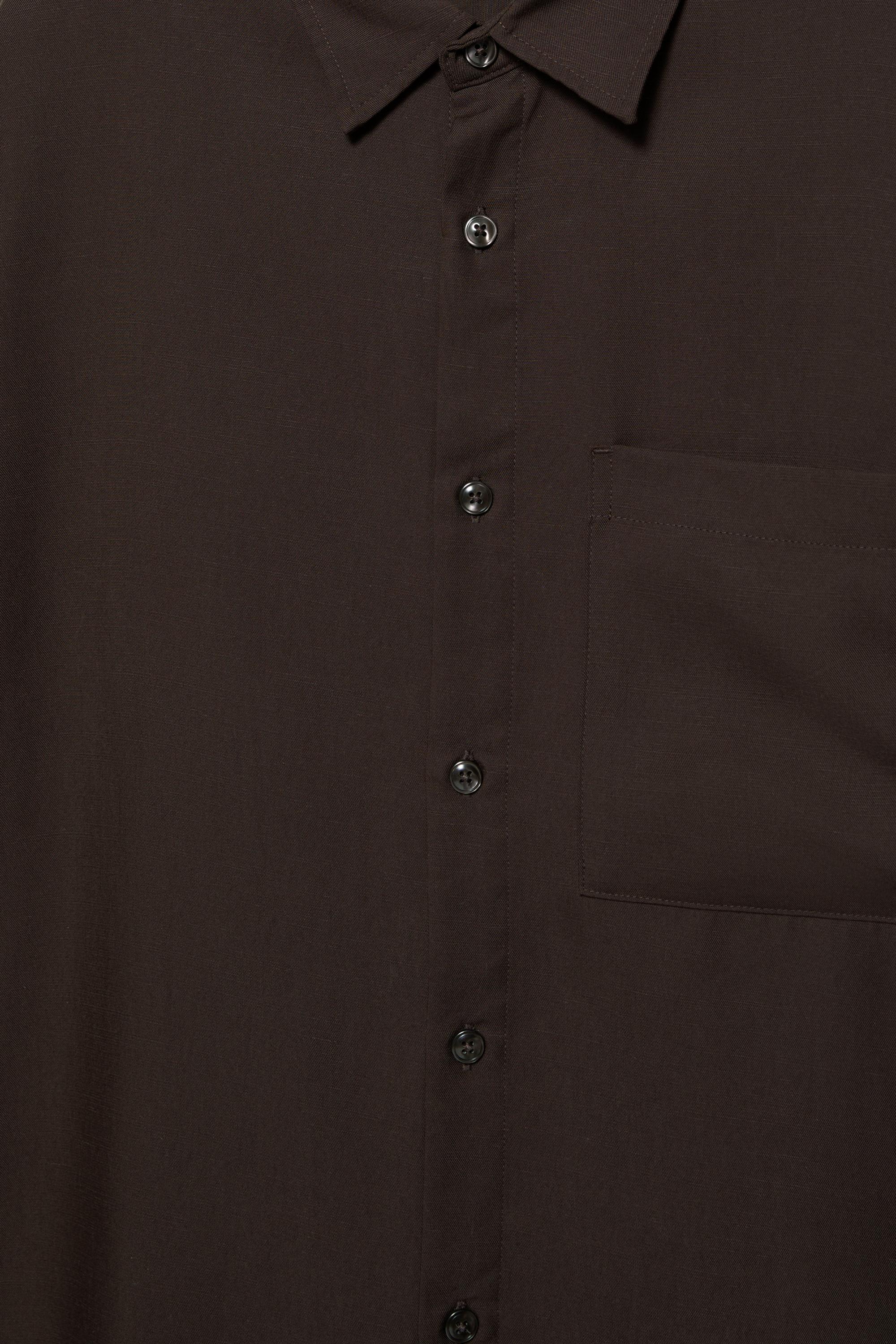 Short sleeve shirt with pocket — Chocolate