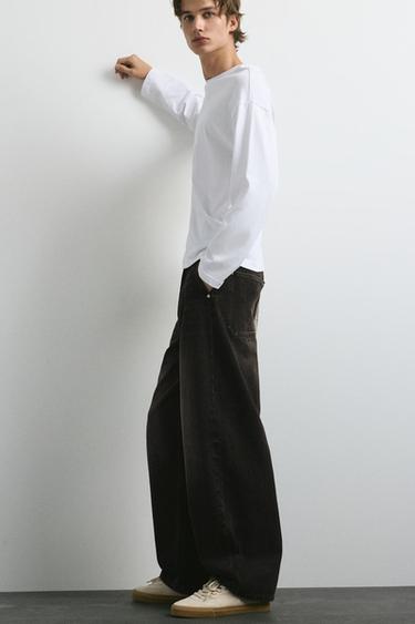 100% cotton barrel jeans — Faded black 5