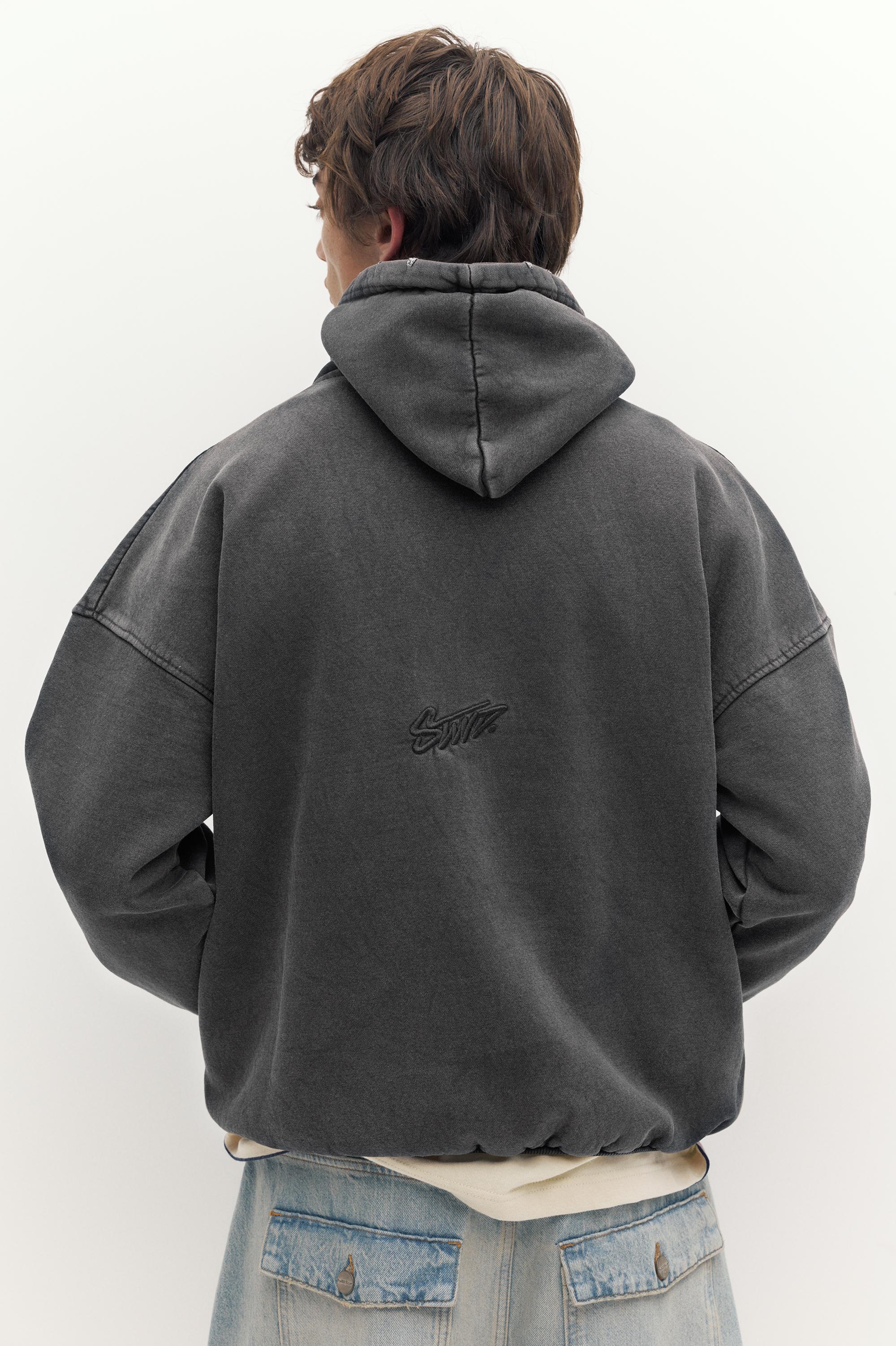 STWD Yıkanmış Kapüşonlu Sweatshirt - Görsel 15