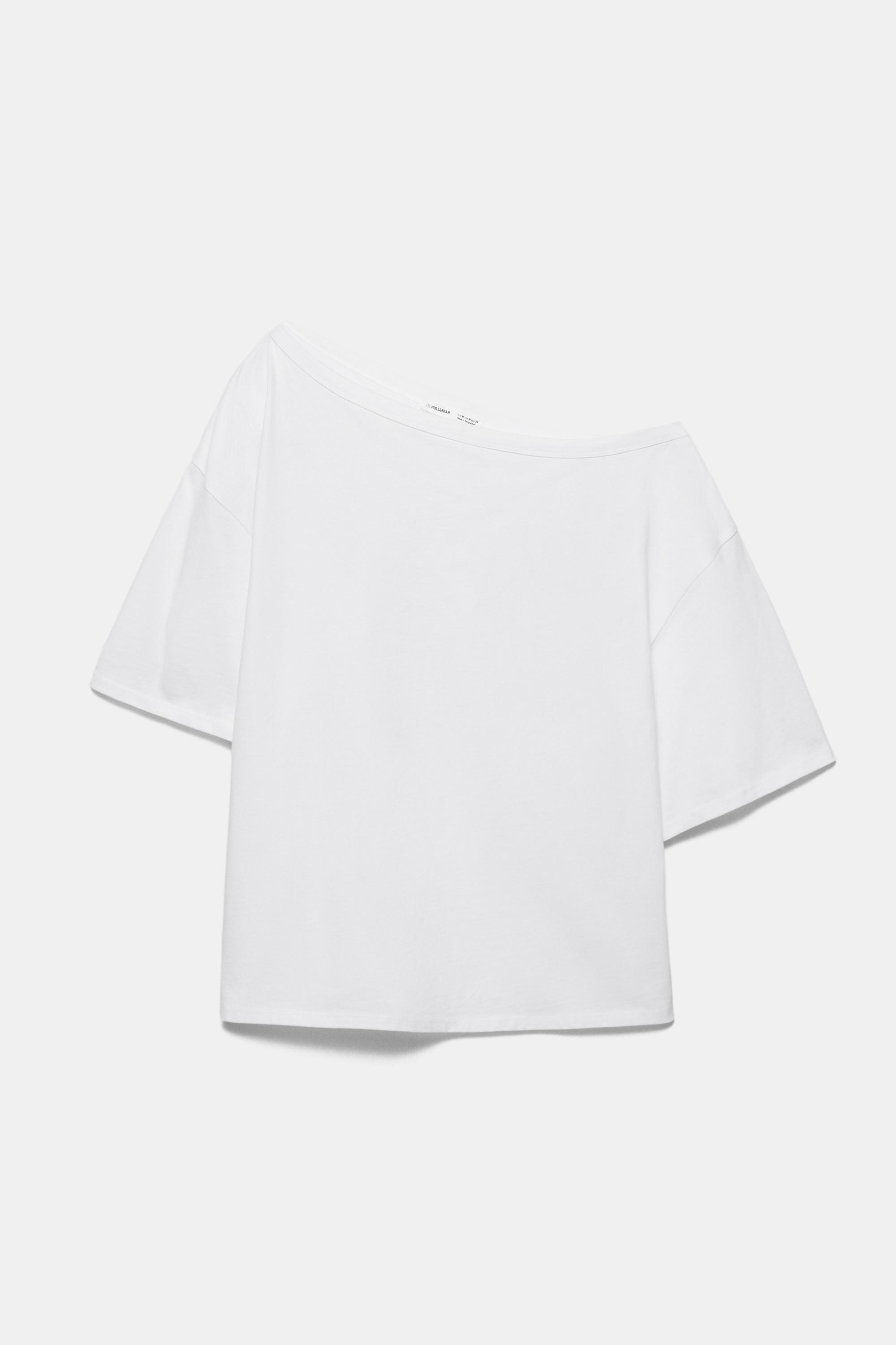 Asimetrik kısa kollu t-shirt - Görsel 19