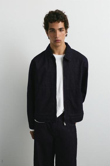 Zip-up denim jacket — Navy 1