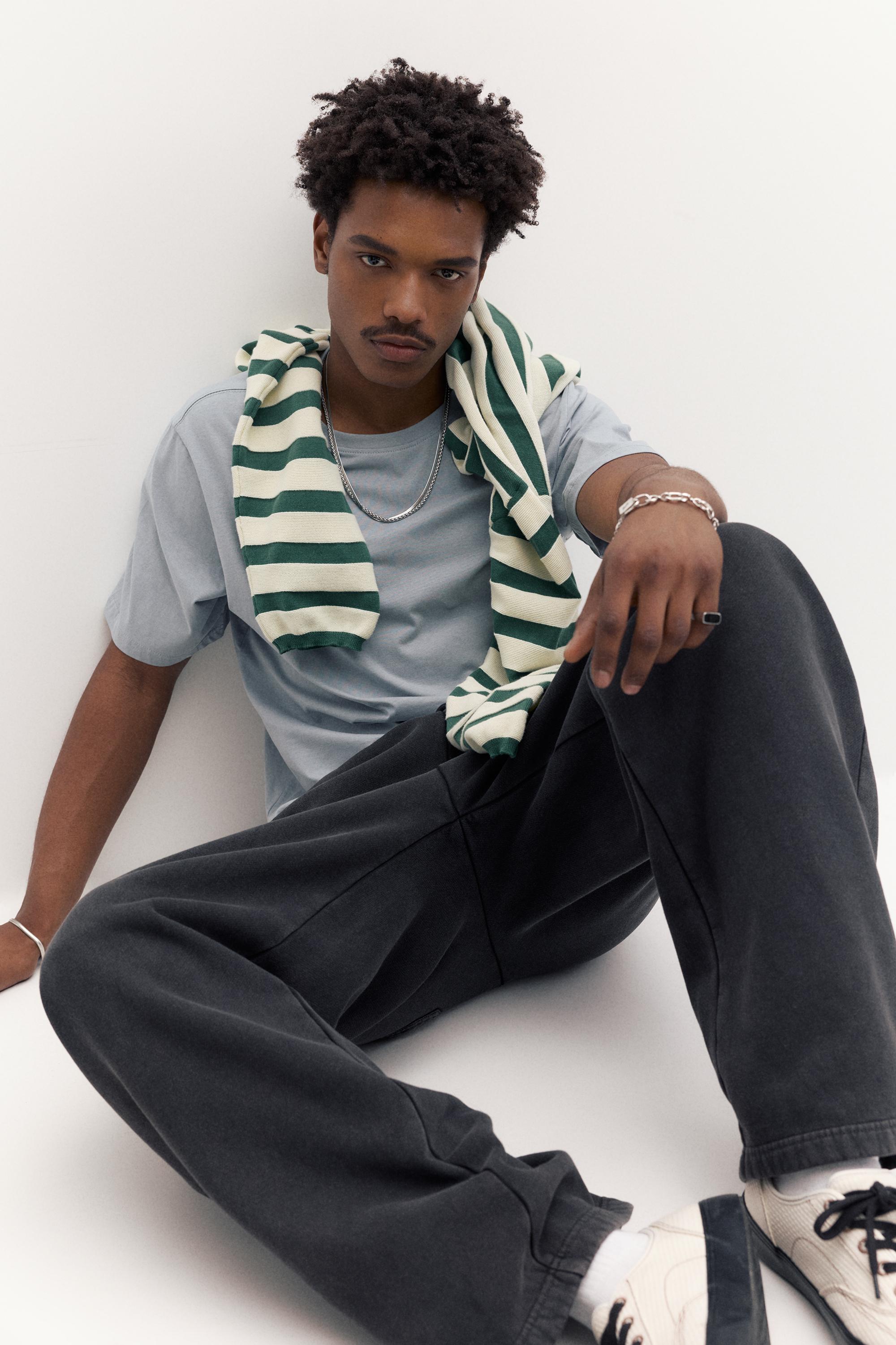 Basic short sleeve cotton T-shirt — Pastel blue