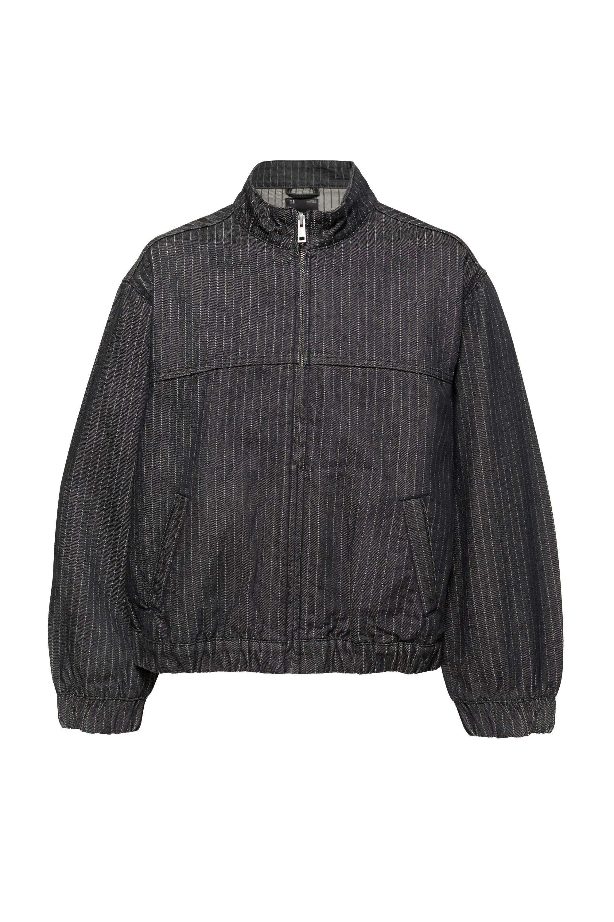 Pull&Bear Çizgili denim ceket görsel 4
