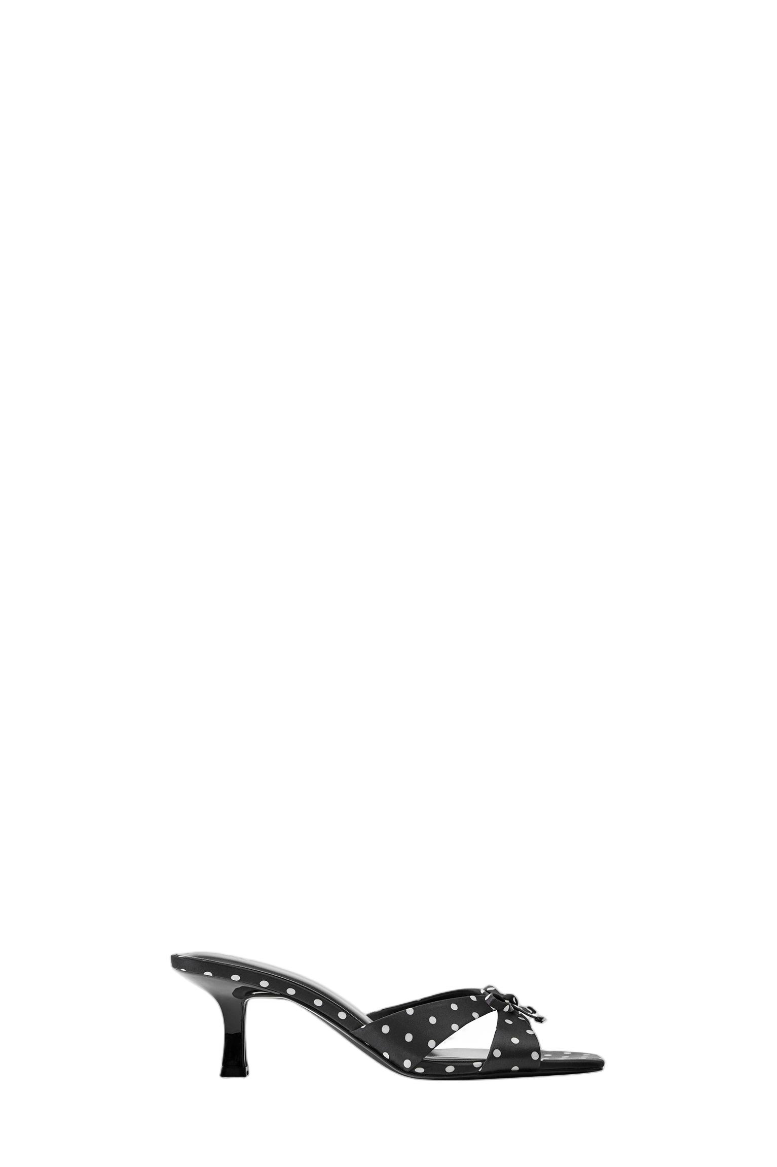 Polka dot heeled sandals — Black