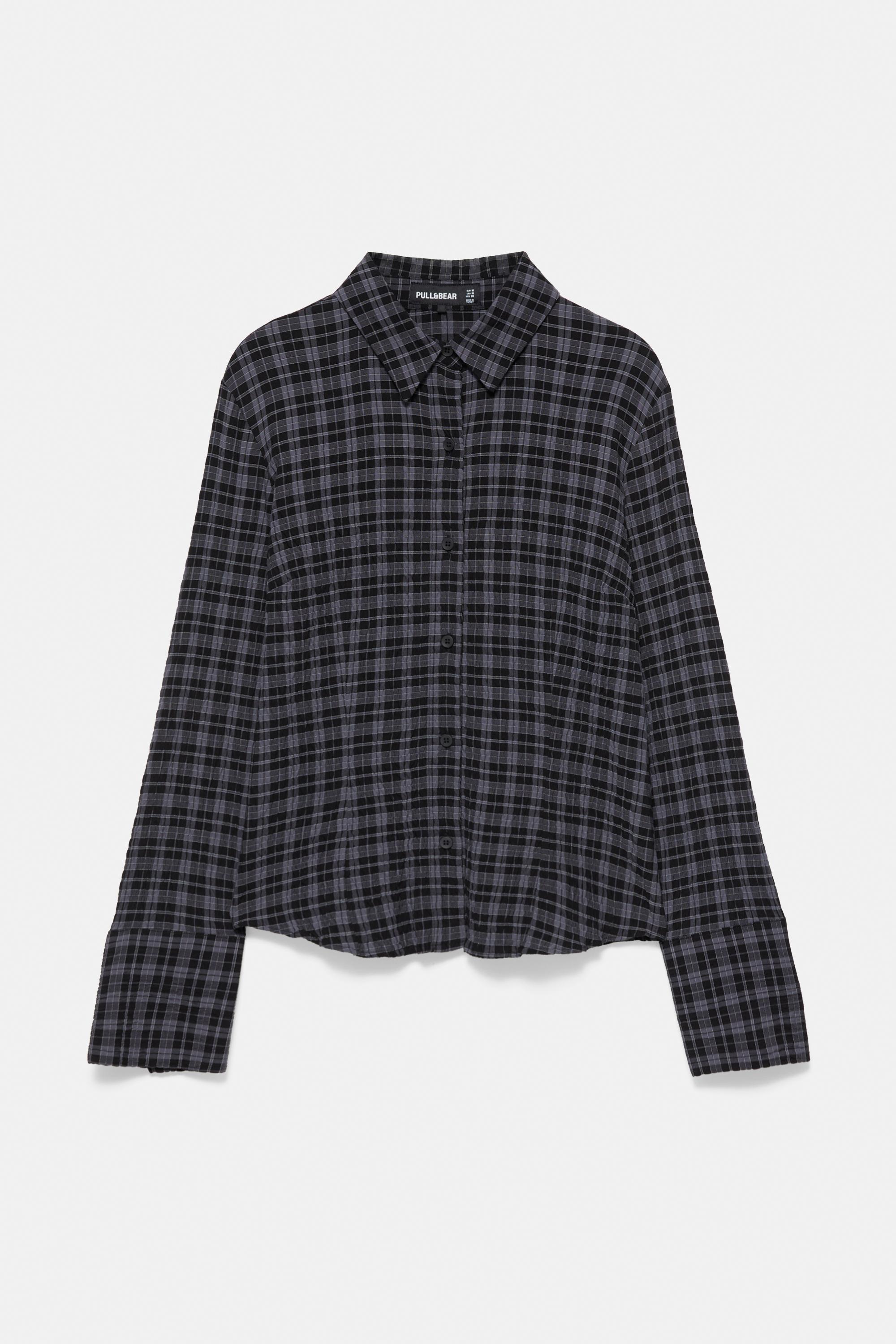 Darted check shirt — Anthracite grey