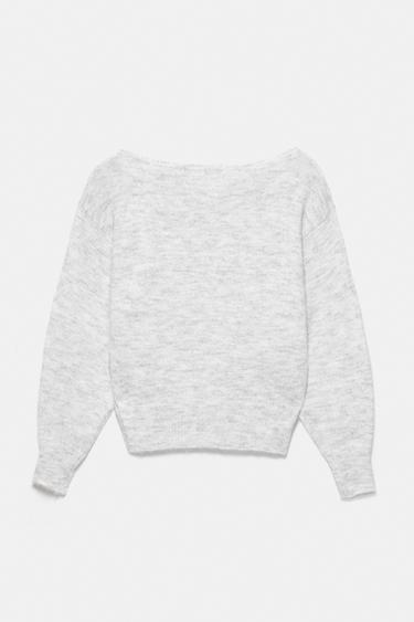 Asymmetric knit jumper — Pale grey 7