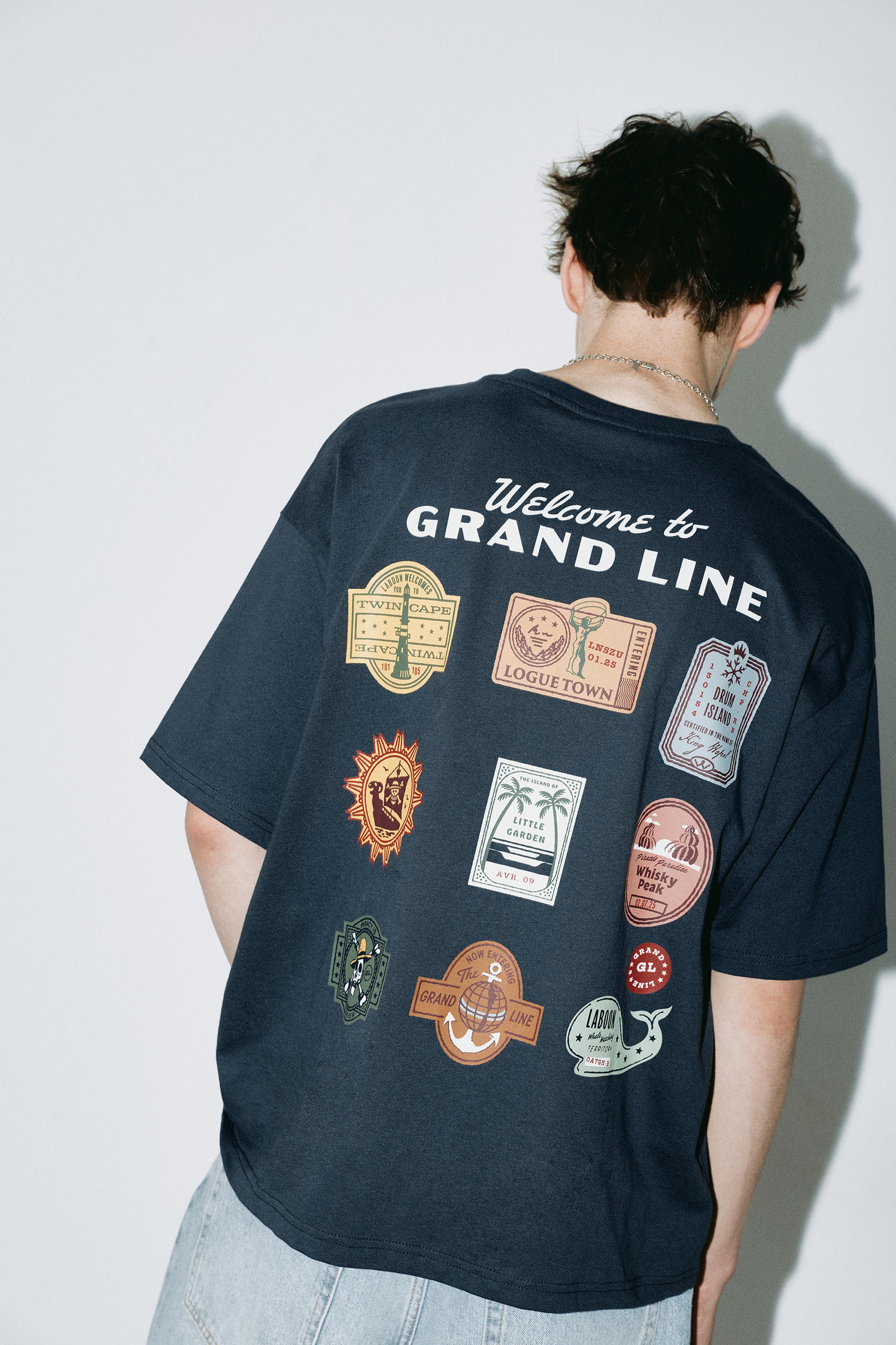 One Piece Grand Line T-shirt — Dark navy