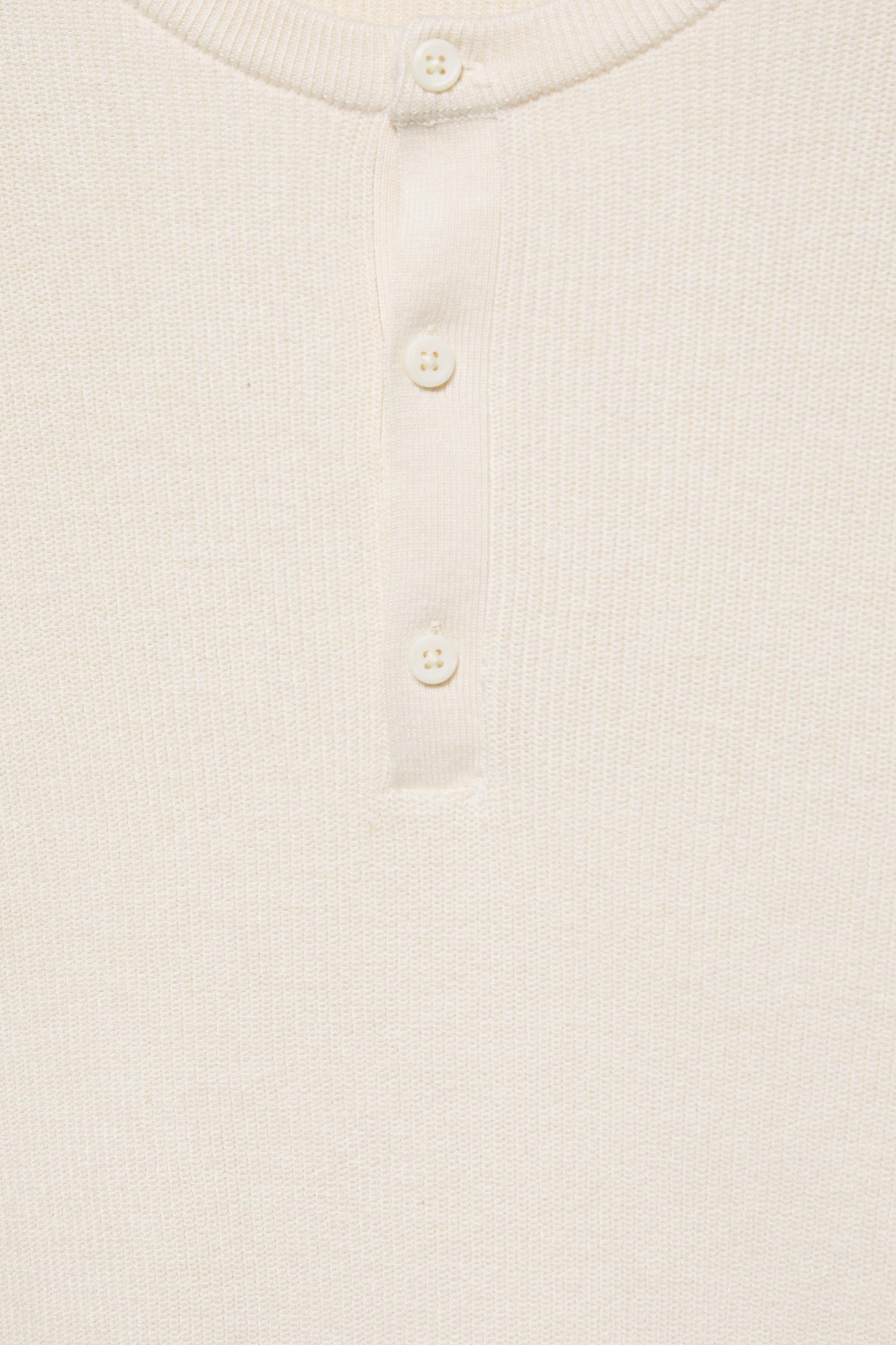Henley neck jumper — White