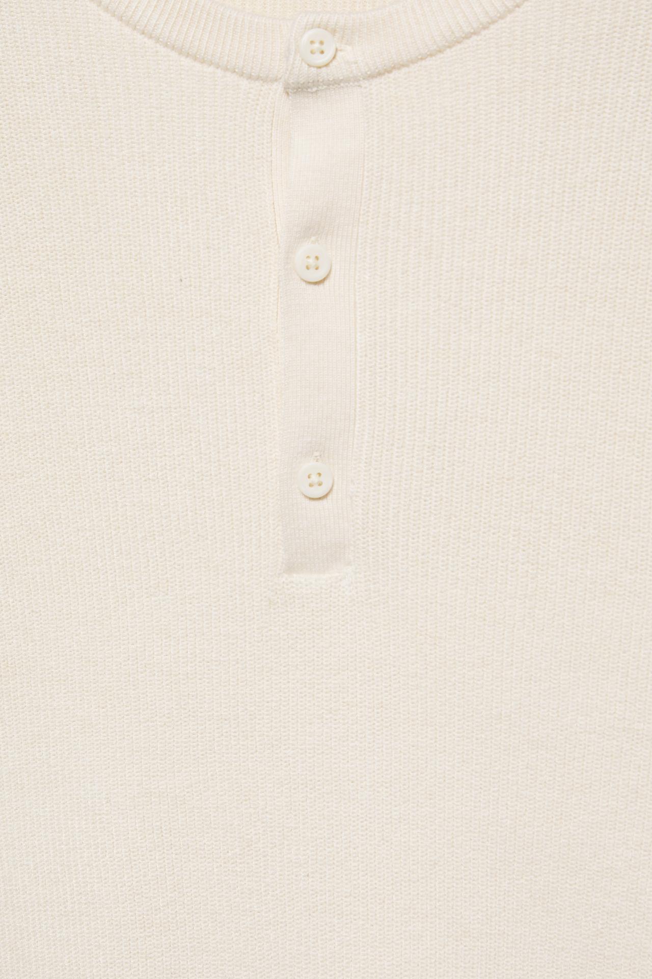 Henley collar jumper — White