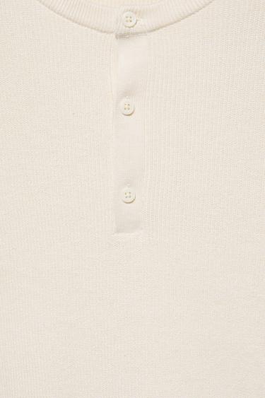 Henley collar jumper — White 8