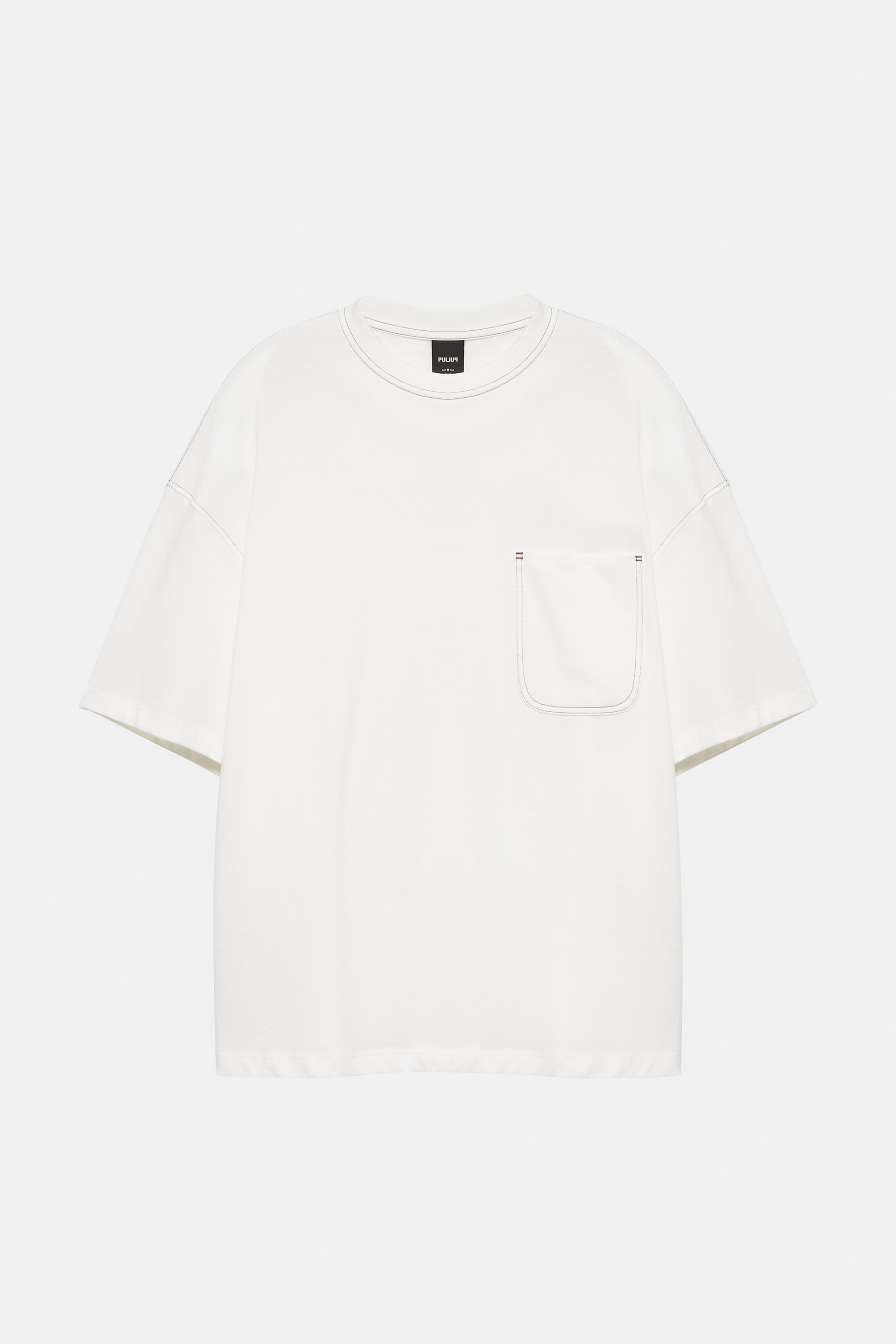 Pull&Bear Kutu kesim cepli tişört görsel 2