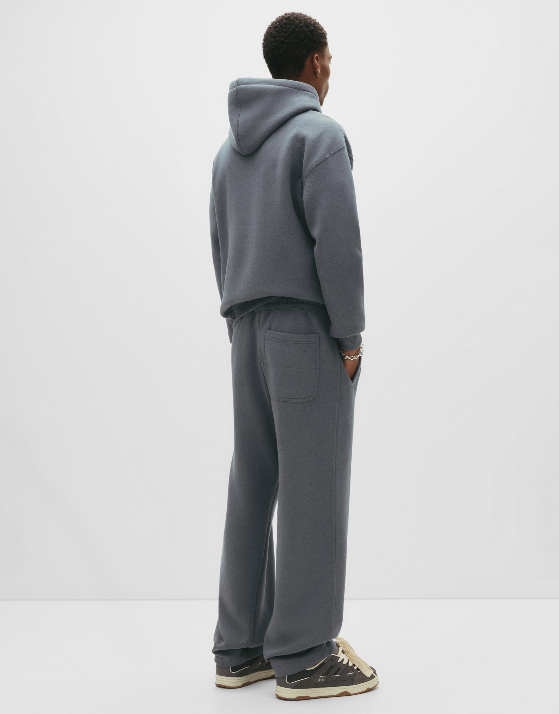 Basic baggy tracksuit bottoms — Grey blue