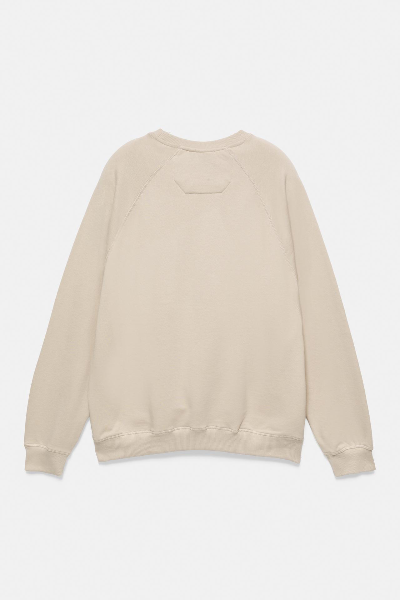 Sweatshirt with pocket and slogan — Sand
