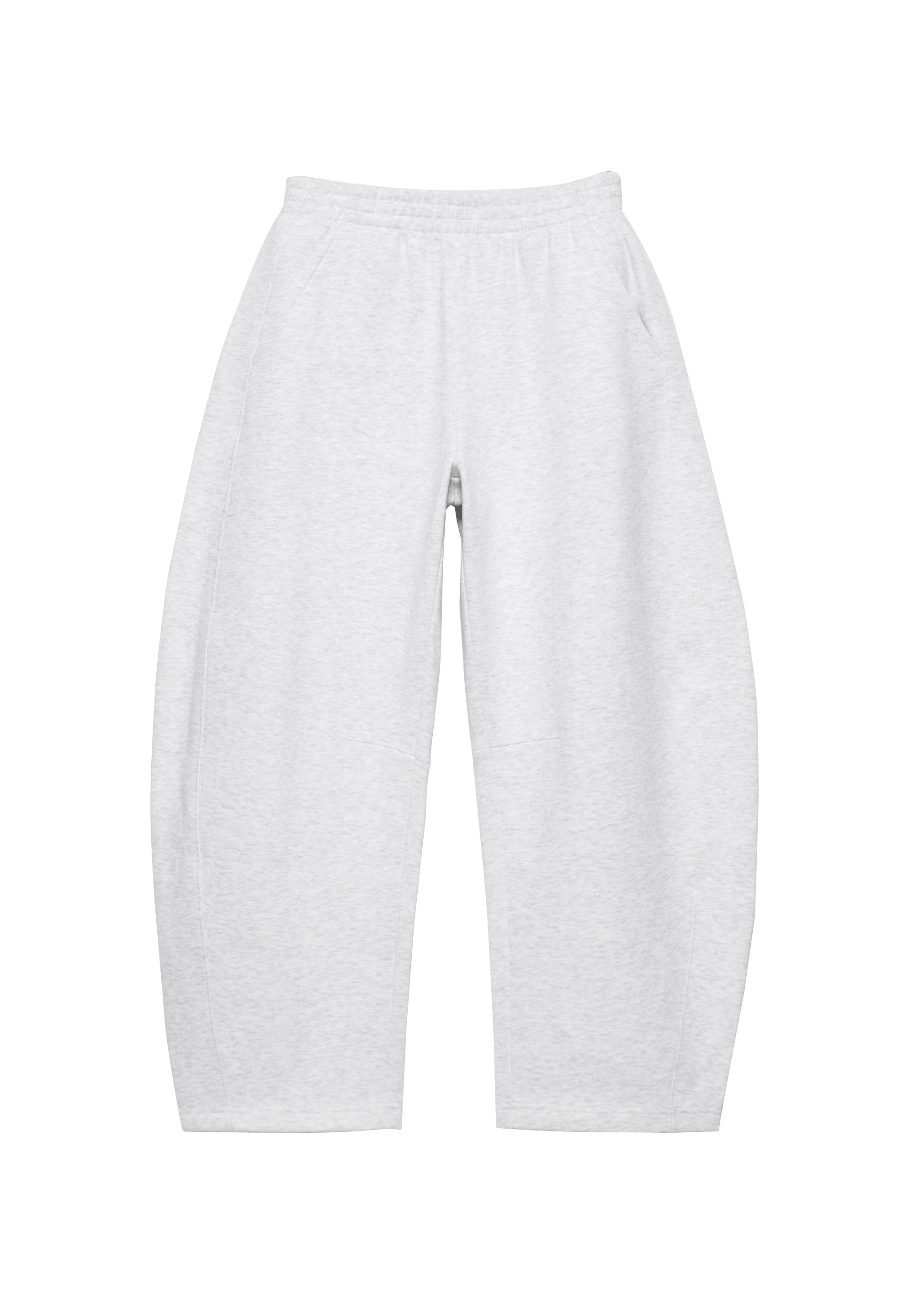 Barrel-leg joggers — Grey marl