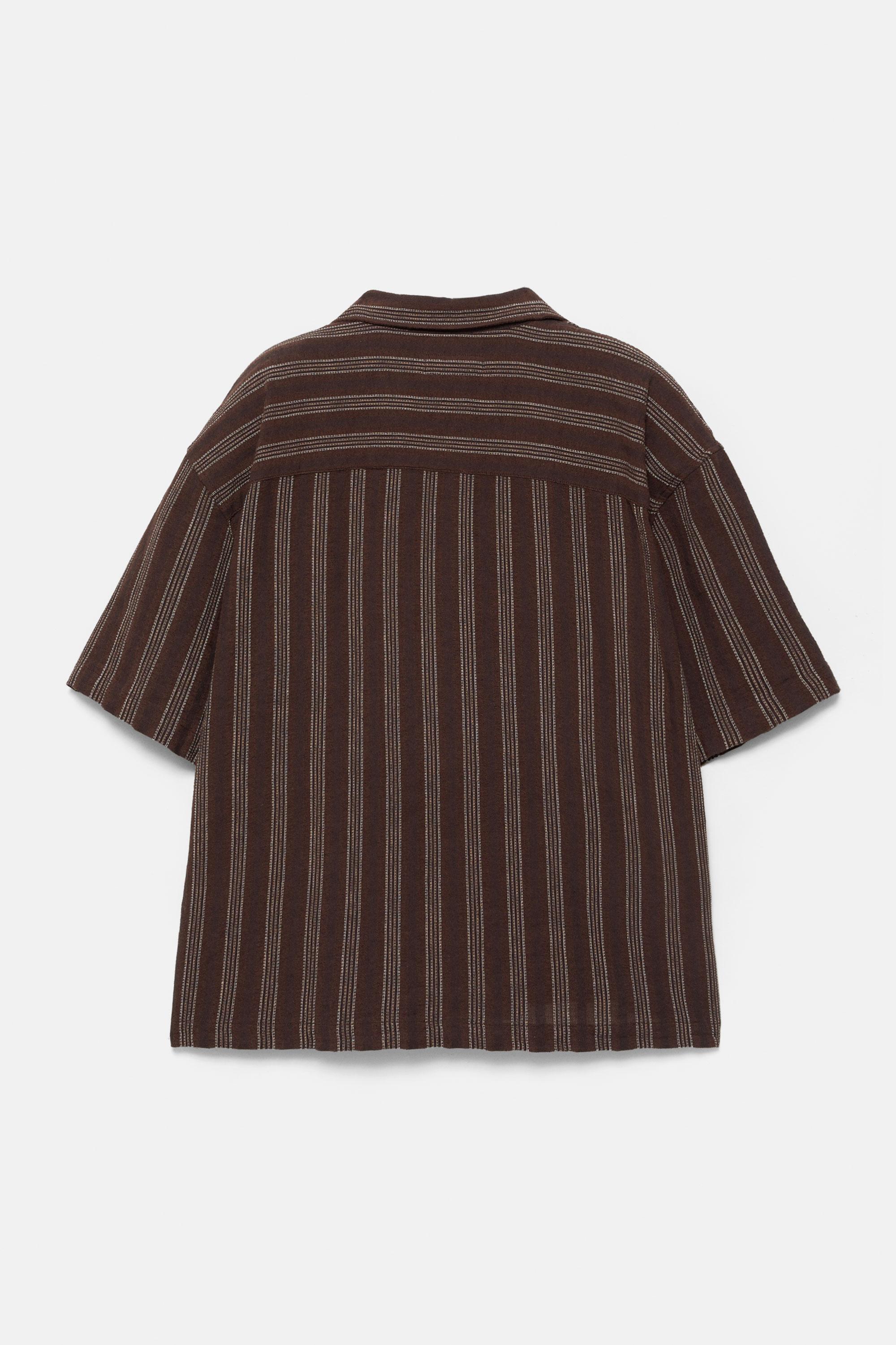 Kısa kollu çizgili gömlek - Görsel 3