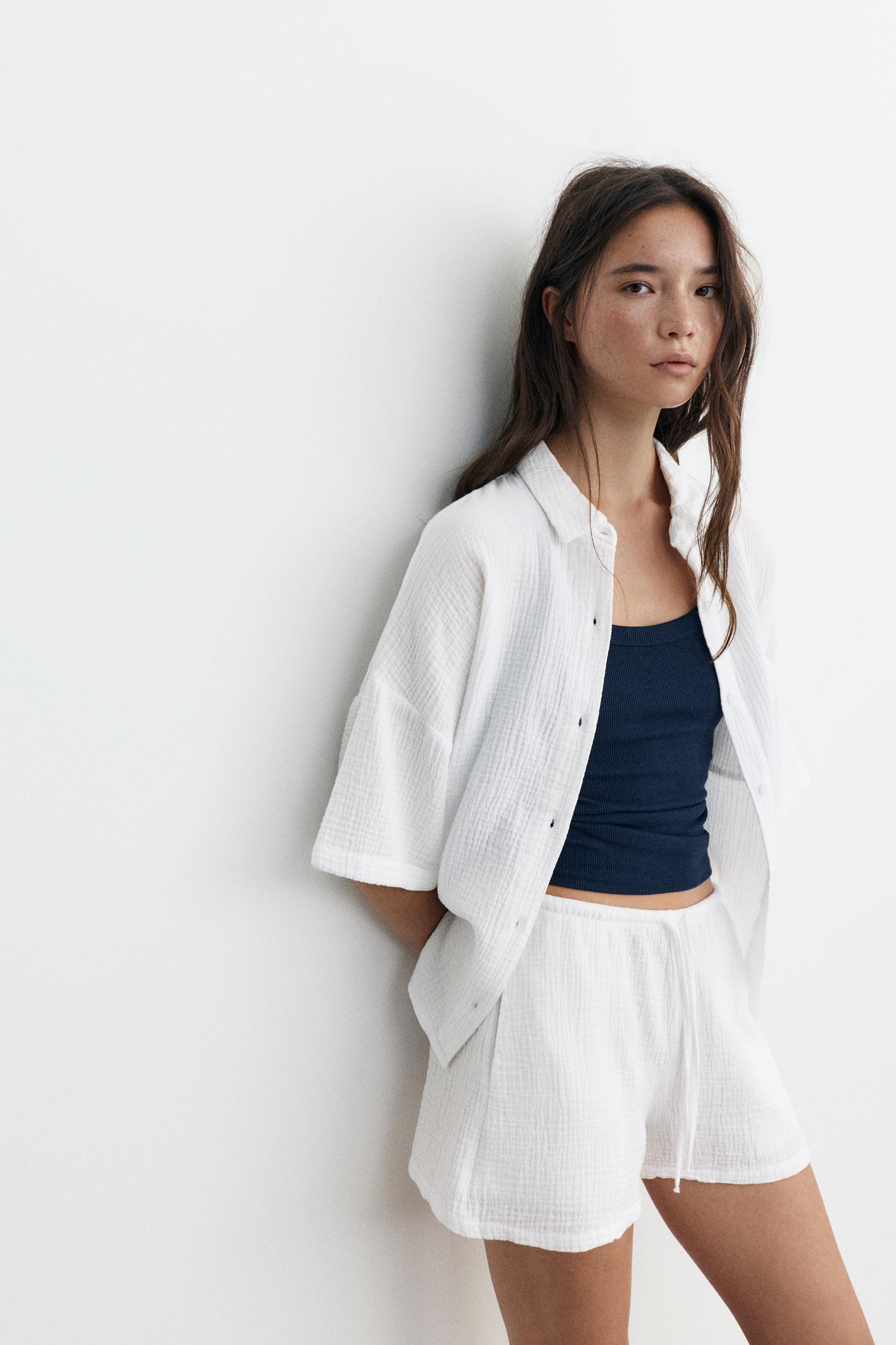 Crepe shorts — White