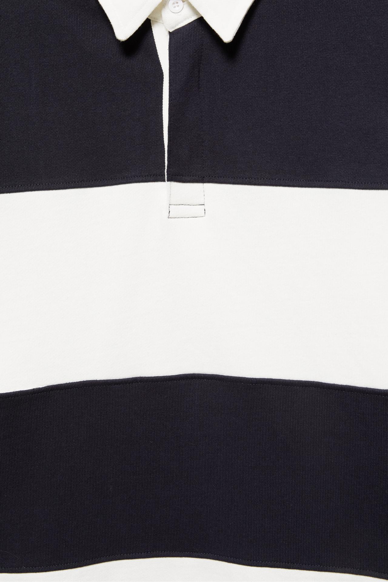 Long sleeve striped polo shirt — Off white