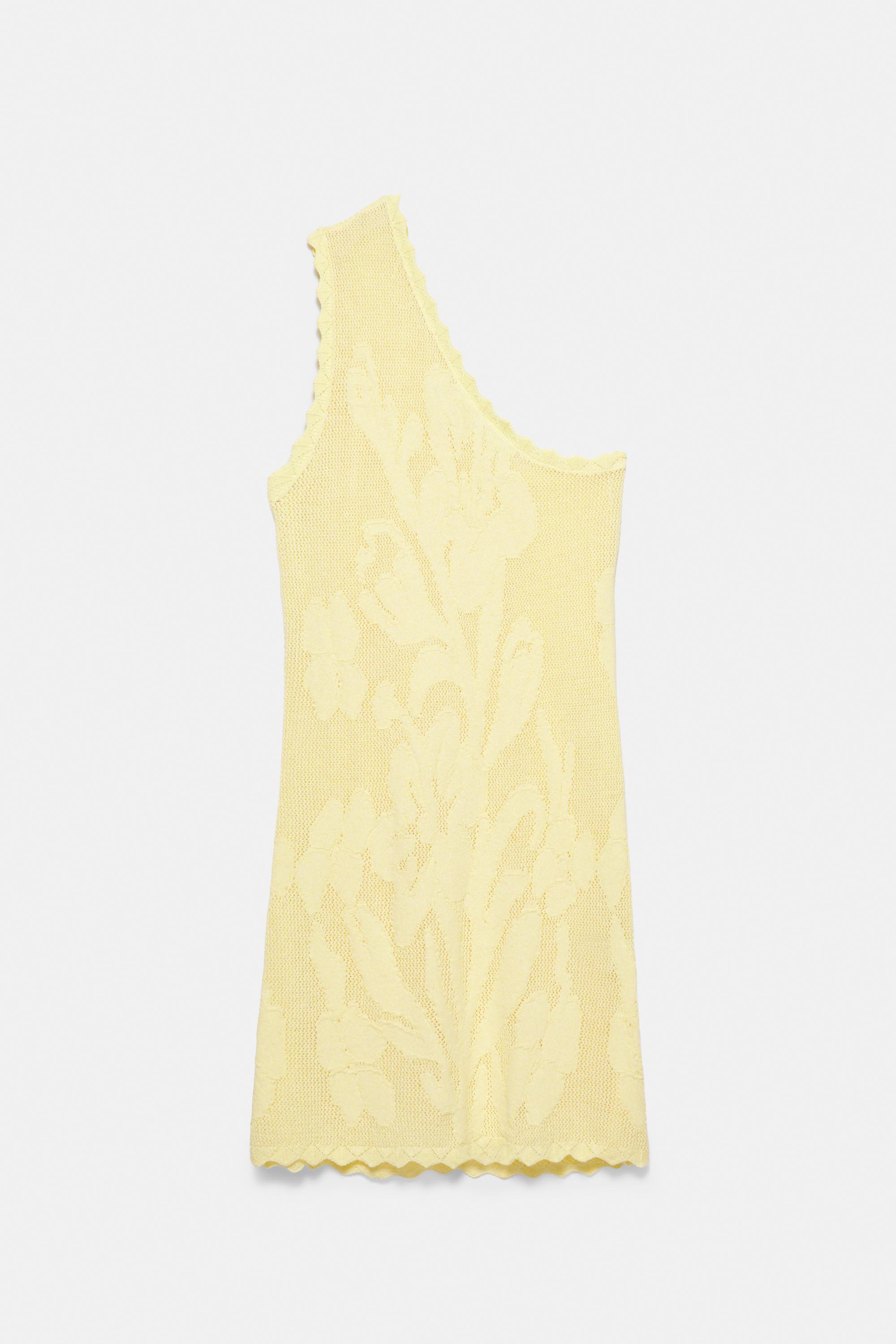 Yellow crochet mini dress — Yellow