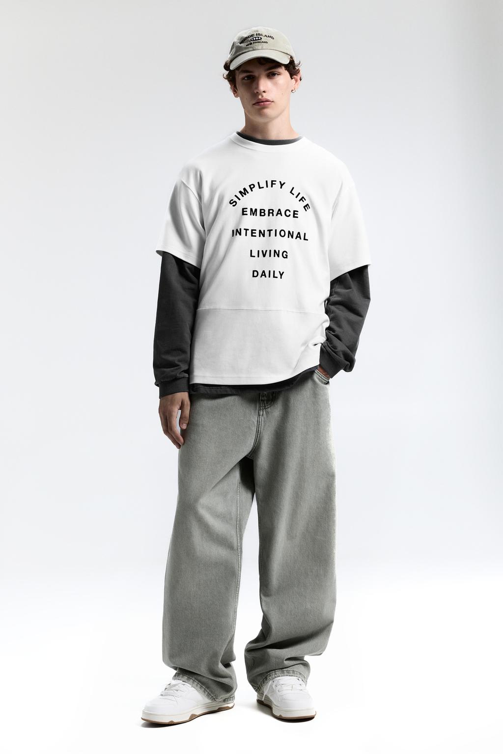 Short sleeve sweatshirt with slogan PULL&BEAR1
