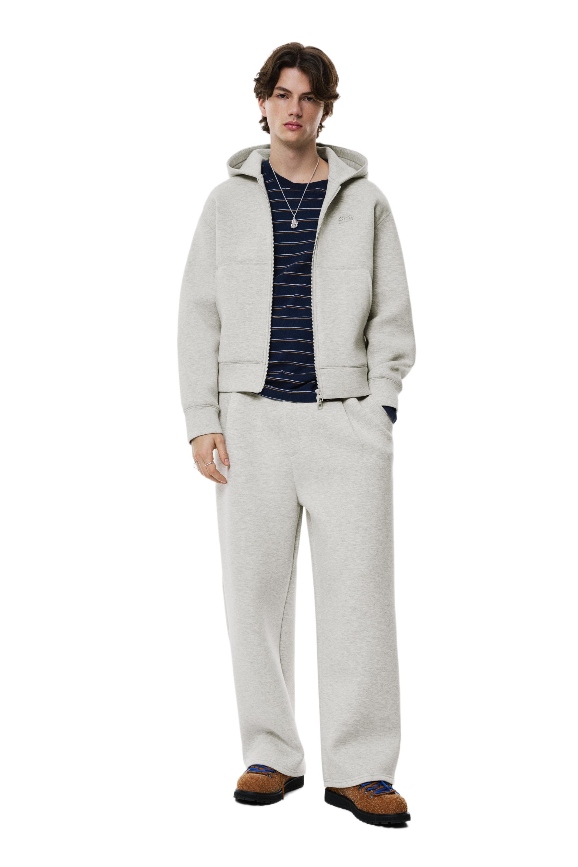 Balloon fit tracksuit bottoms — Grey marl