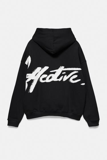 Black STWD sweatshirt with hood — Black 8