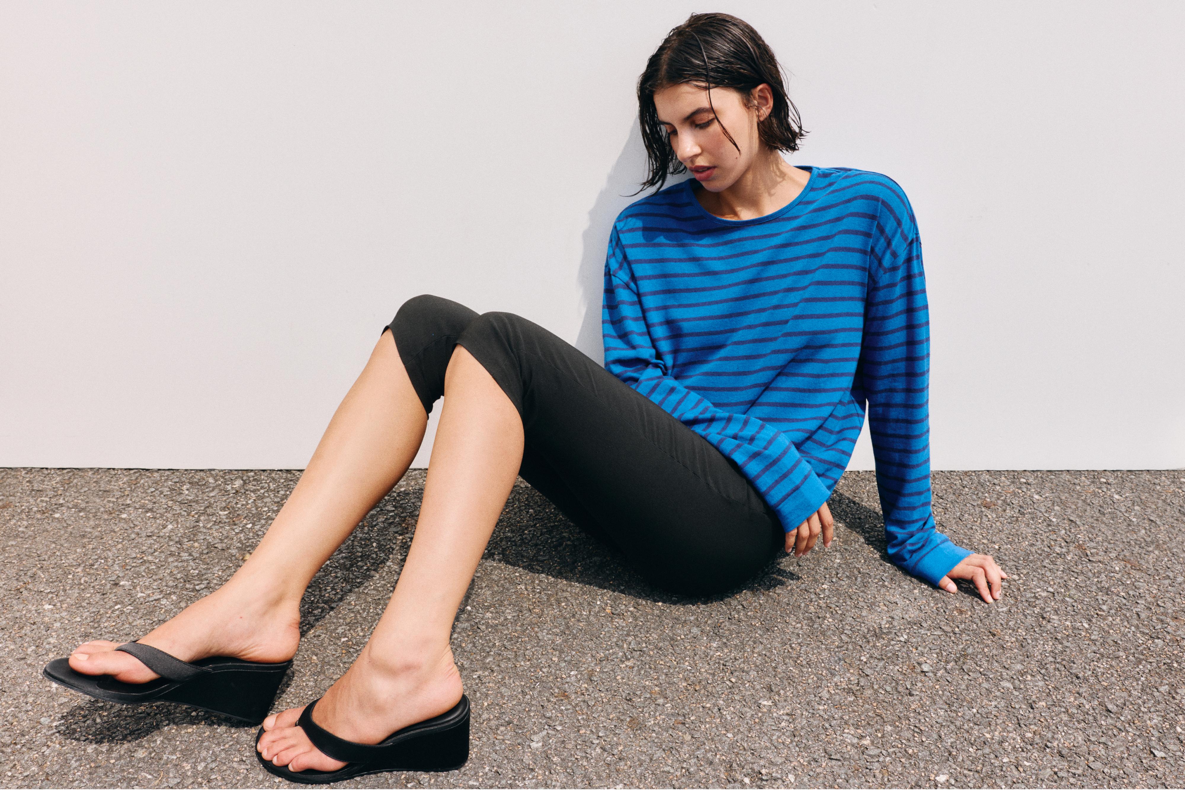 Oversize long sleeve striped T-shirt — Striped