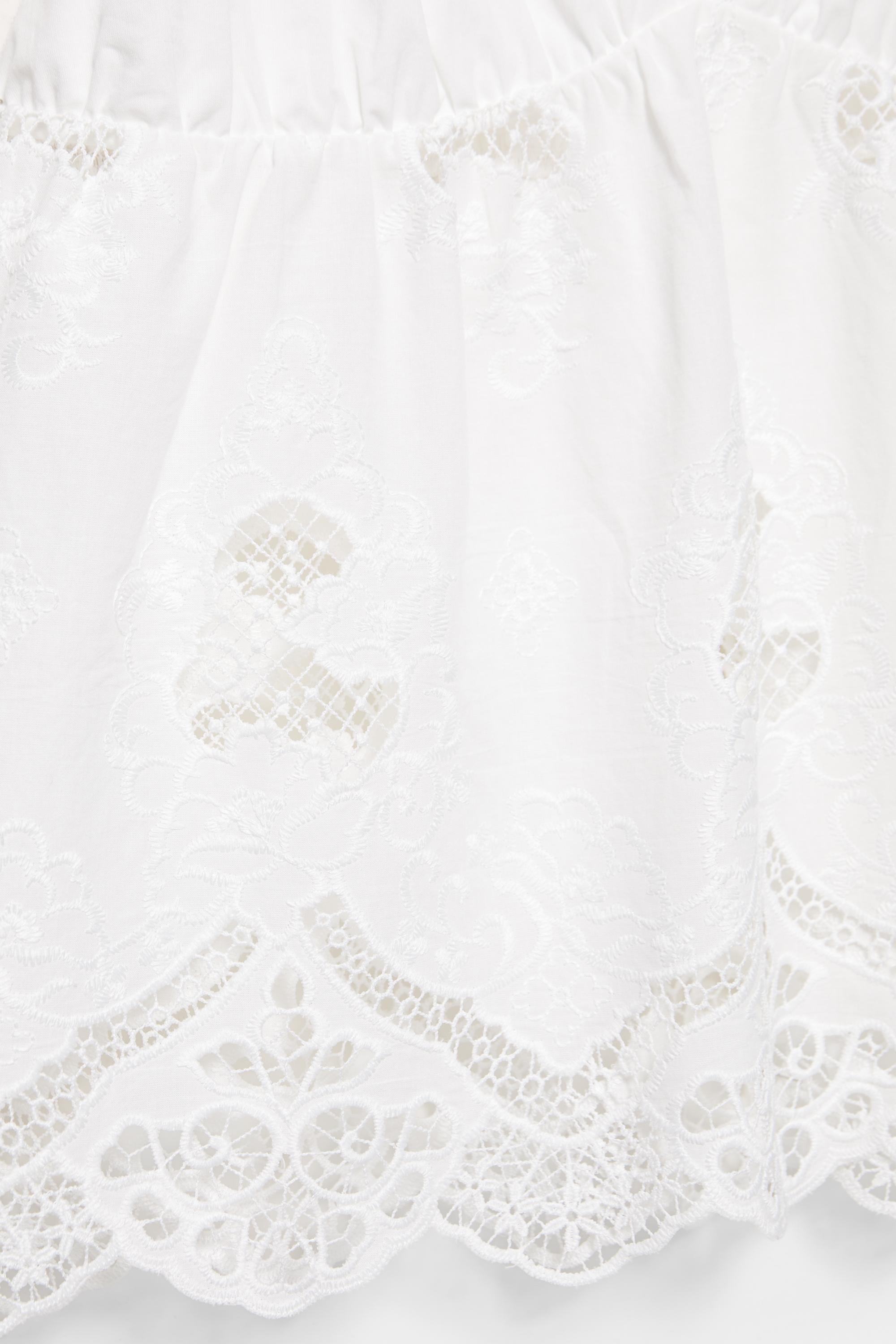 White Swiss embroidery top — White