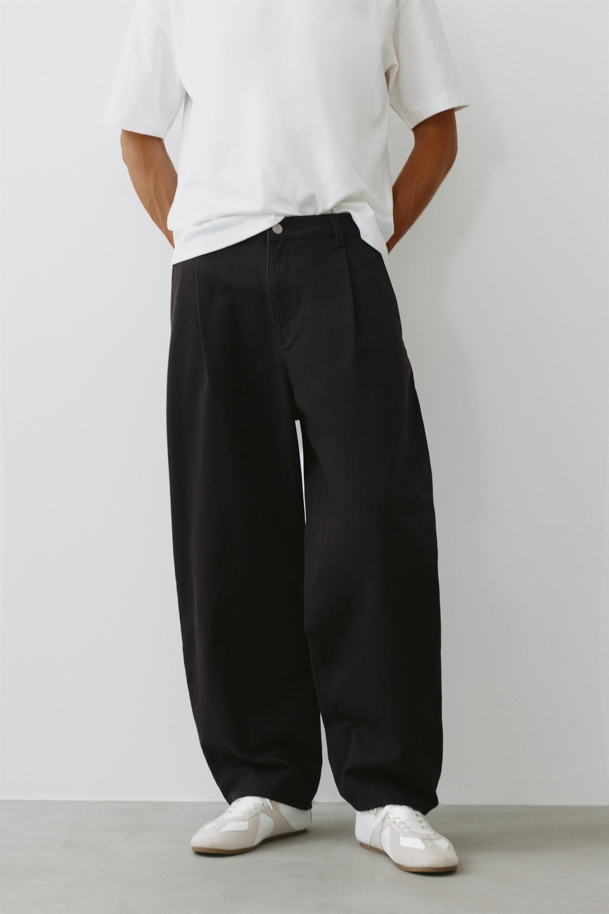 Baggy darted chinos — Black