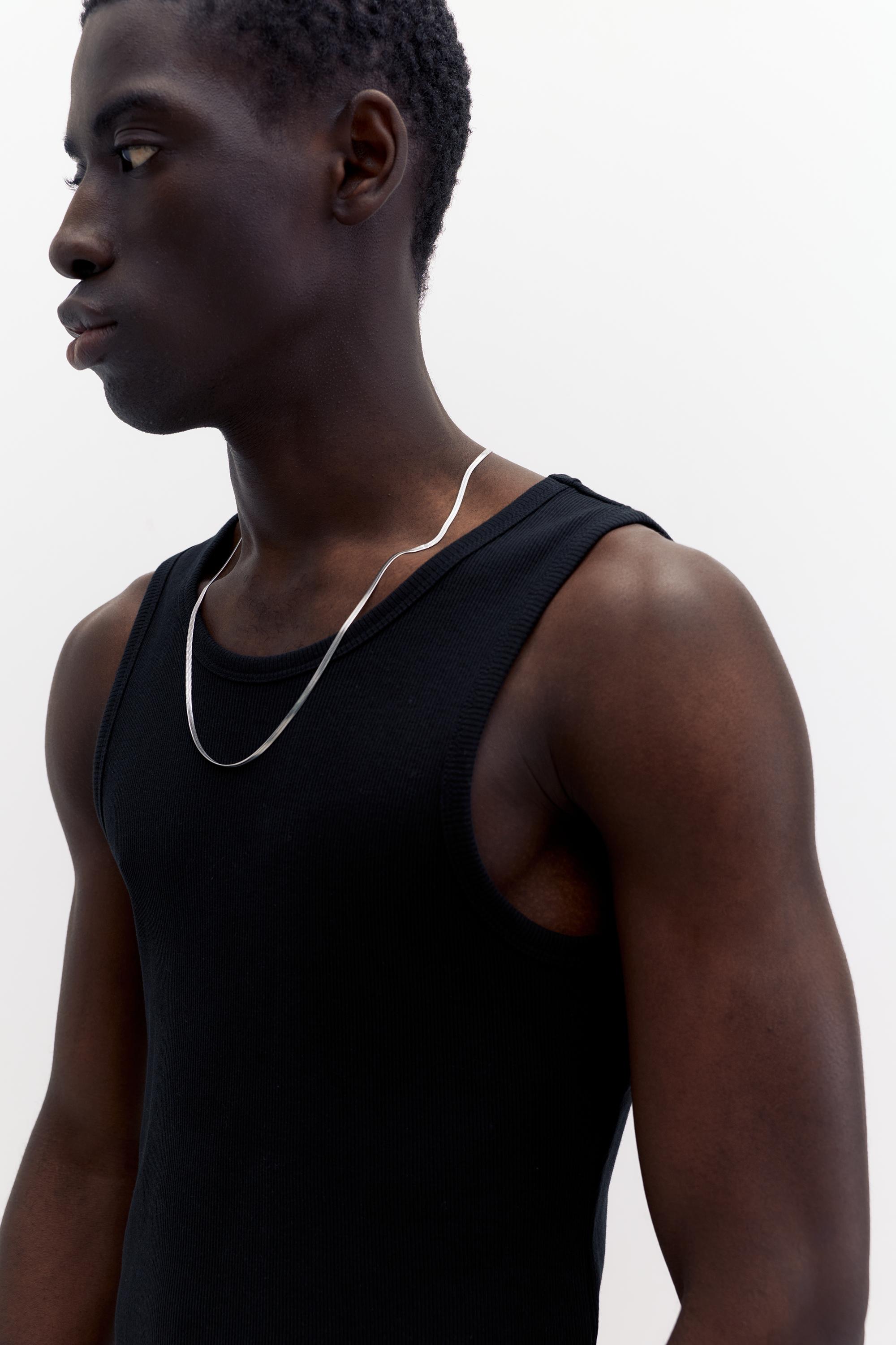 Ribbed tank top — Black