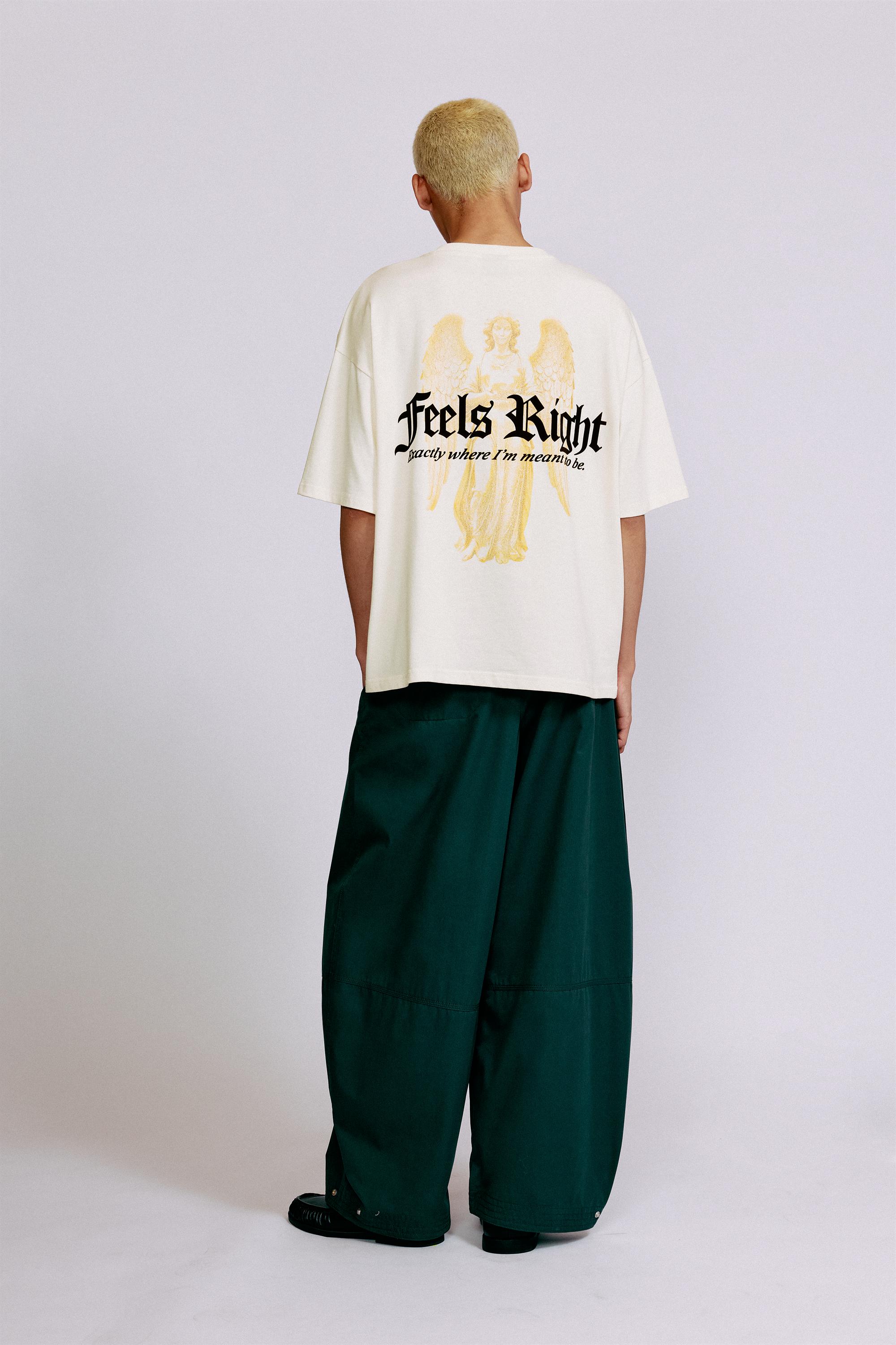Relaxed fit slogan T-shirt — Sand