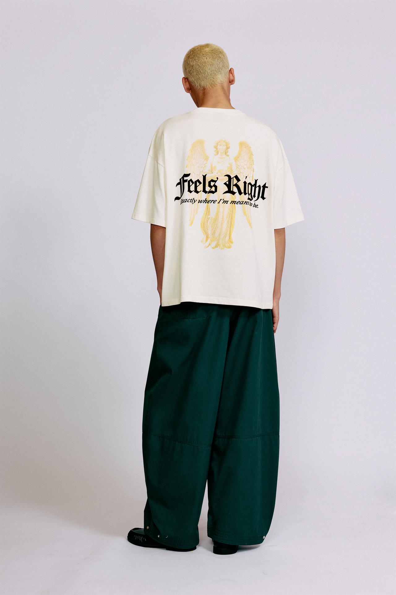 Relaxed fit slogan T-shirt — Sand