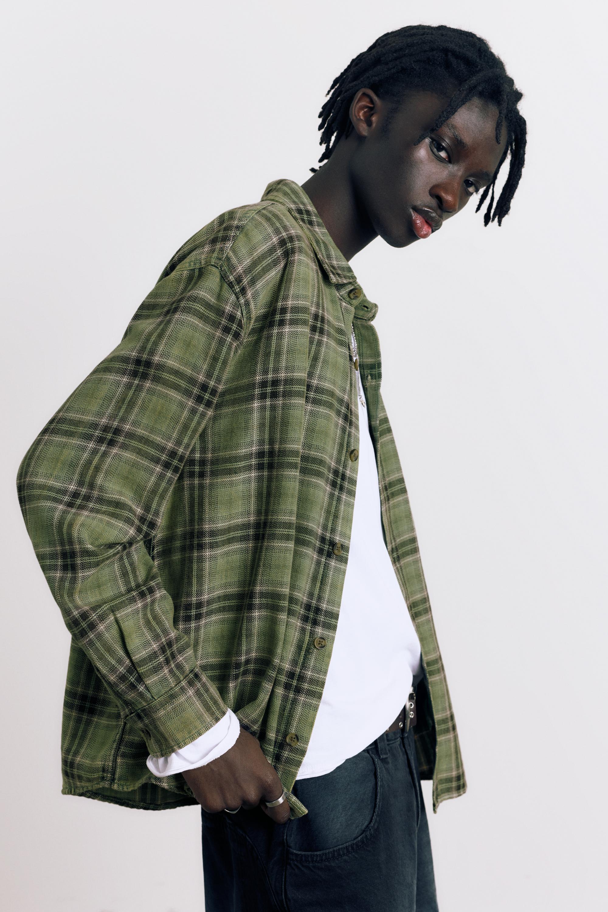 Uzun kollu kareli gömlek - Görsel 5