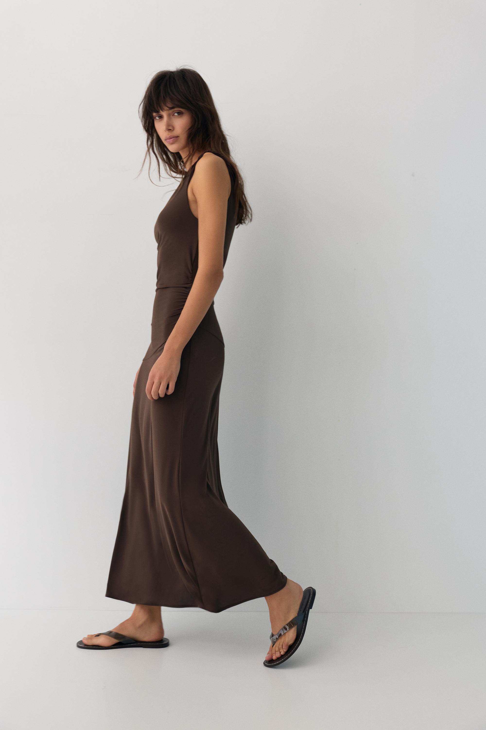 Asimetrik midi elbise - Görsel 29