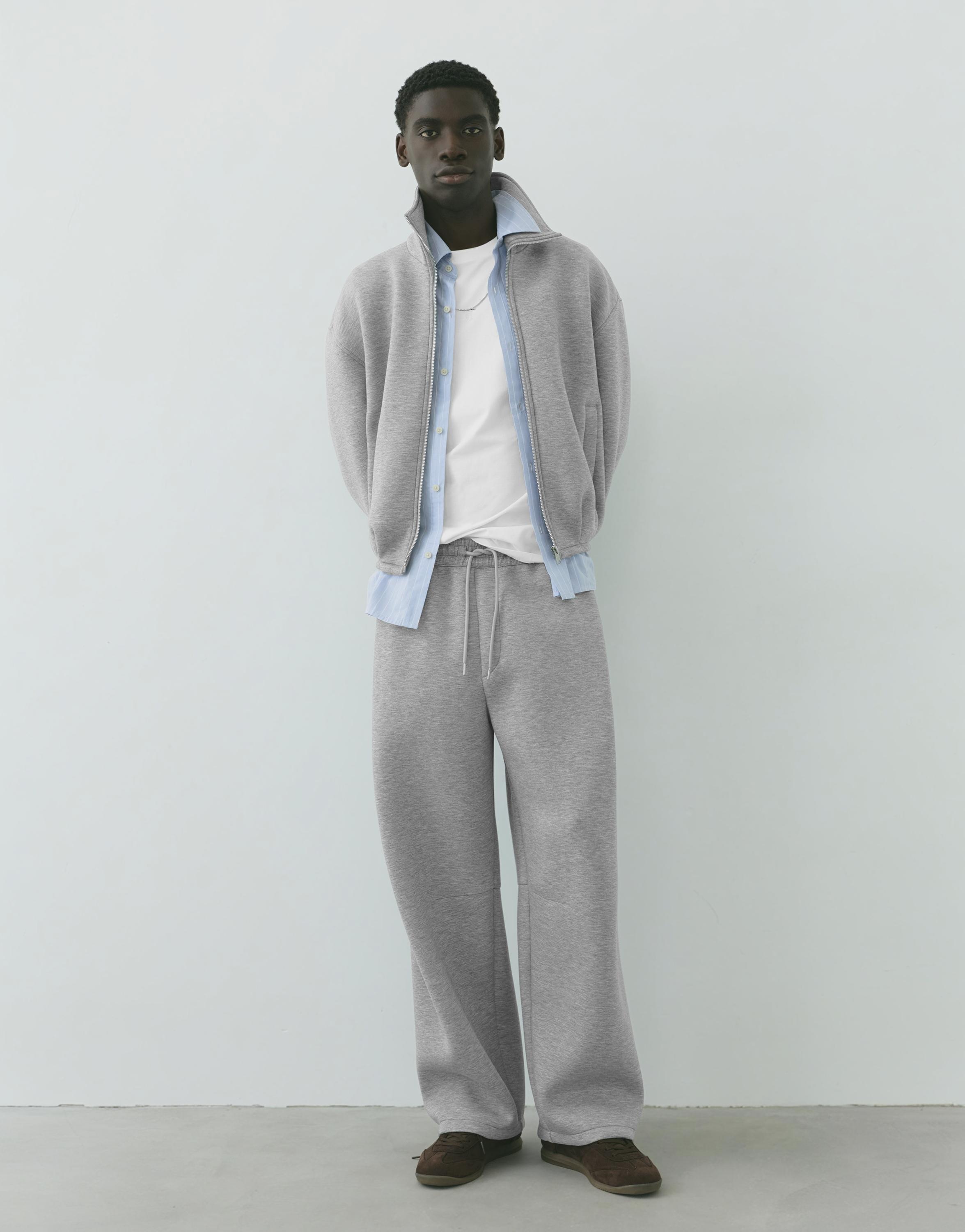 Relaxed fit sweatpants — Grey marl