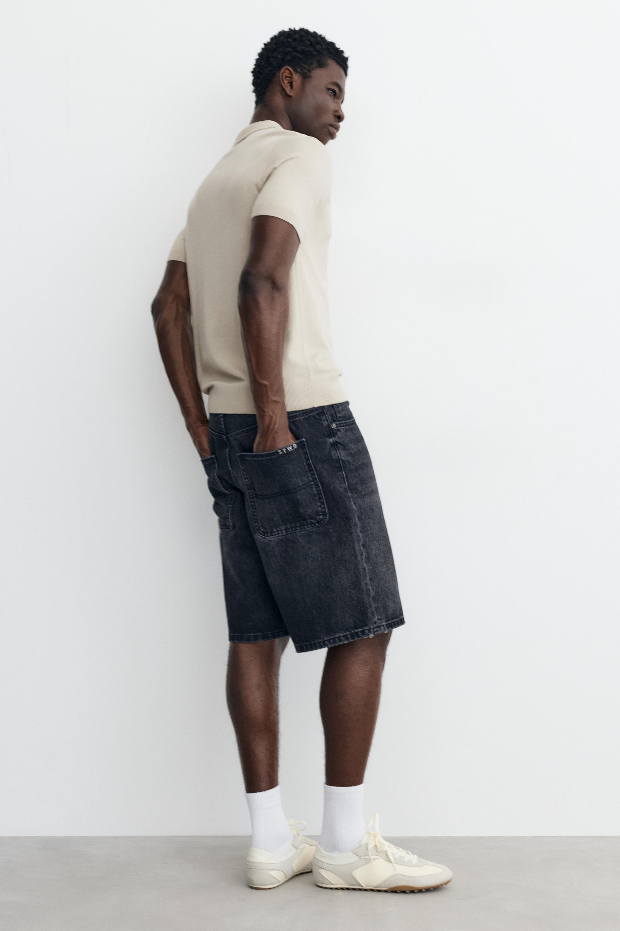 Short sleeve knit polo shirt — Sand
