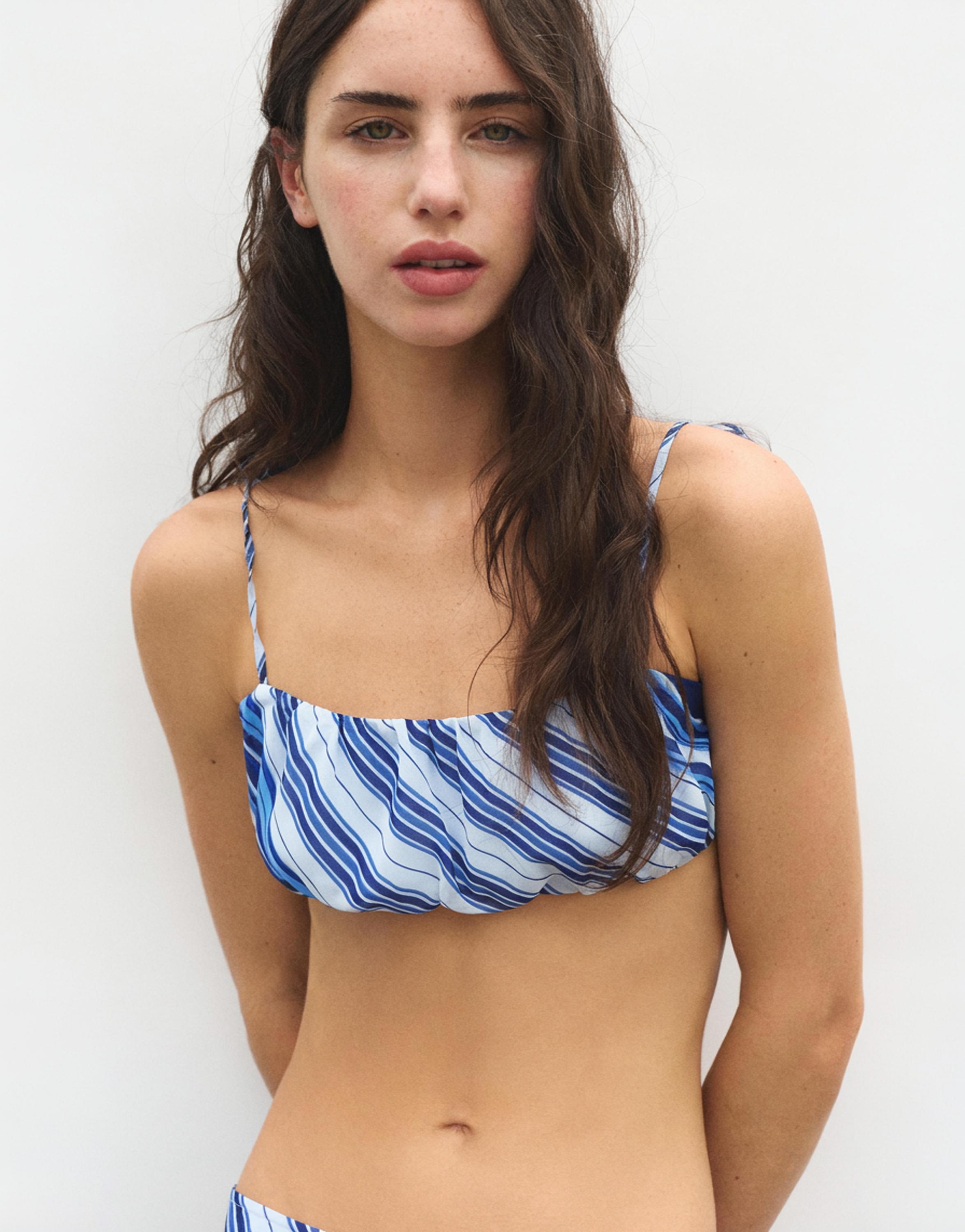 Striped strappy top — Deep blue