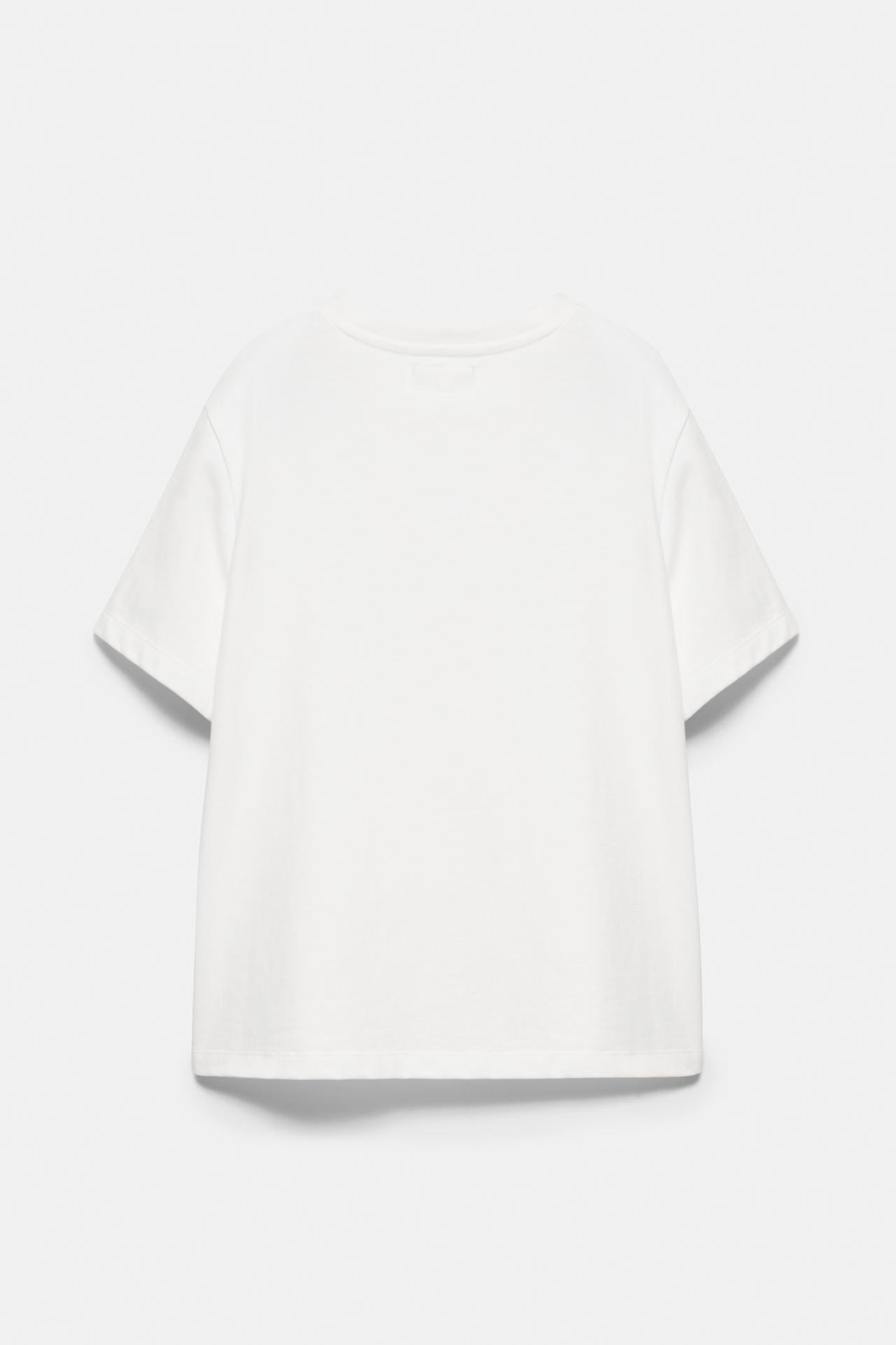 Beaded flower T-shirt — Ice
