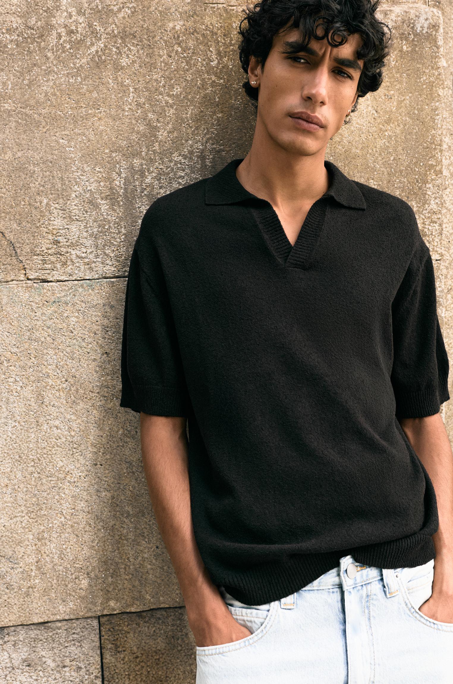 Polo Com Textura De Terrycloth