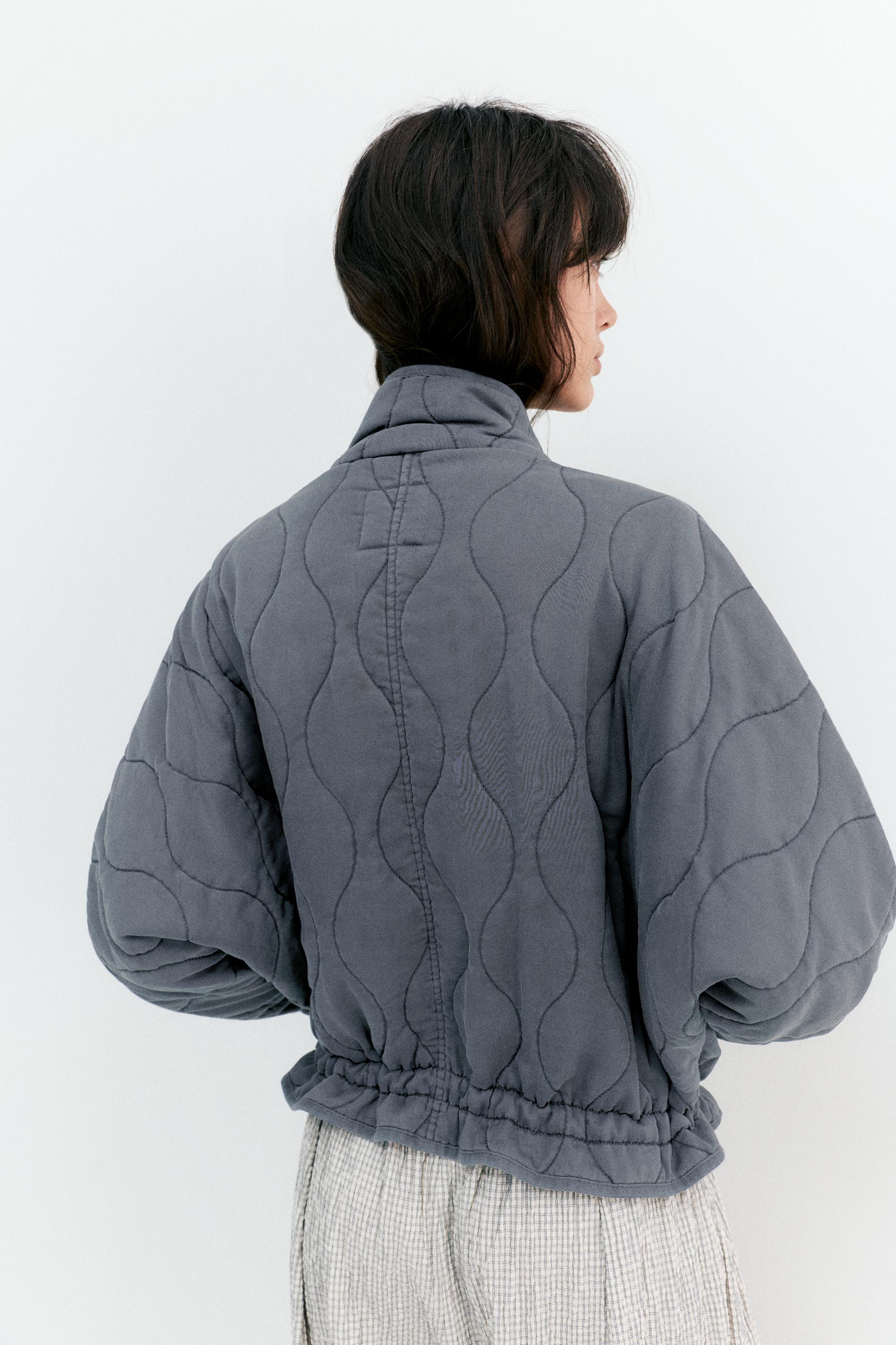 Dik yaka şişme mont - Görsel 9